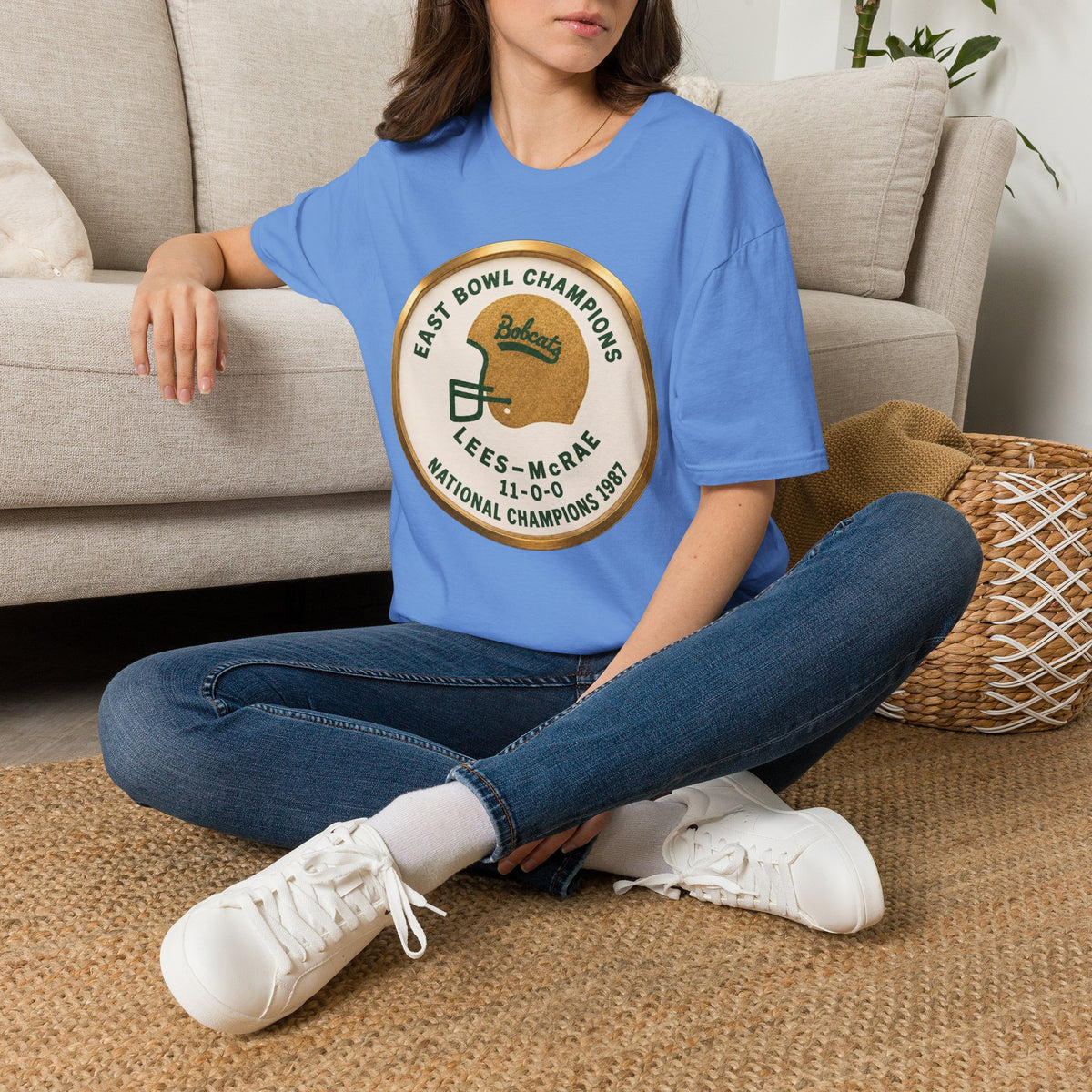LMC Football Champions T‑Shirt — “East Bowl and National Champions” Vintage Helmet Design