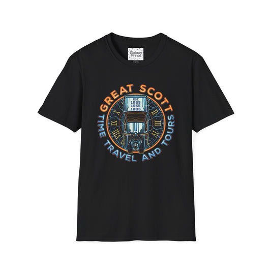 Back To The Future Inspired Unisex T-Shirt - 'Great Scott - Time Travel and Tours'