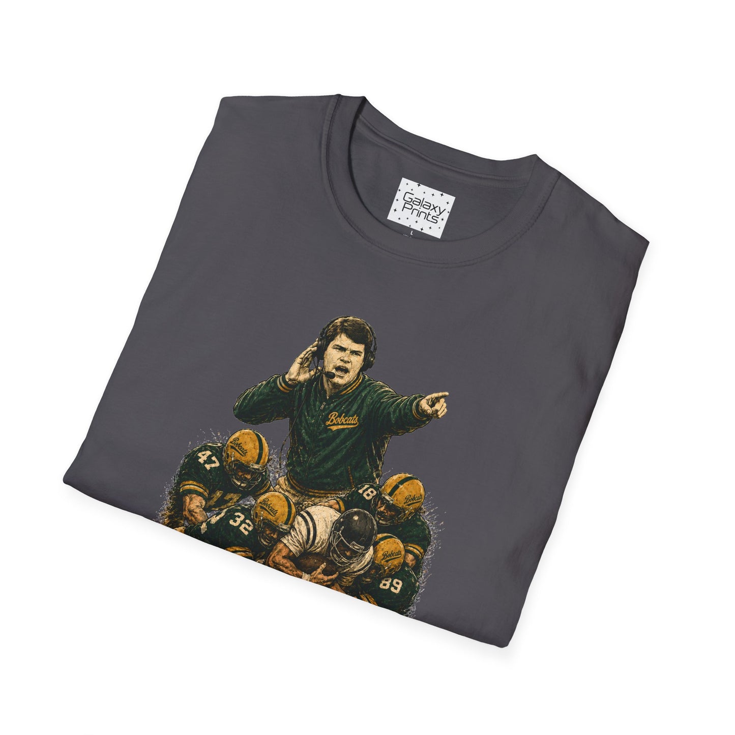 Lees-McRae College Bobcats Vintage Football T-Shirt — Coach Johnson  "Get There! x 3 Get it up" - Forever Undefeated