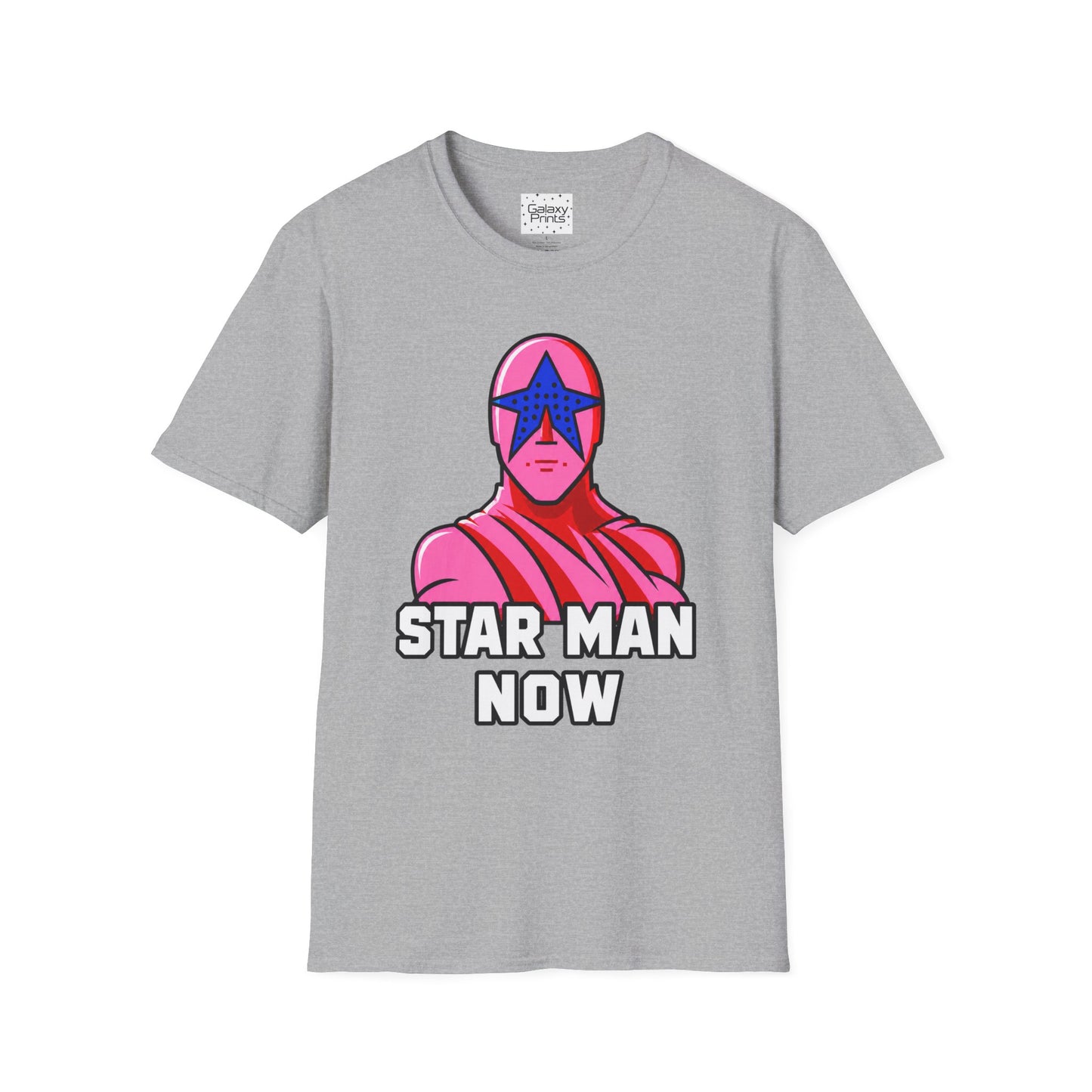 STAR MAN Nin Wrestling video game "NOW" and "THEN" T-Shirt — Retro Pop Hero Graphic Tee - Nin Wrestler STAR MAN video game - Current Culture