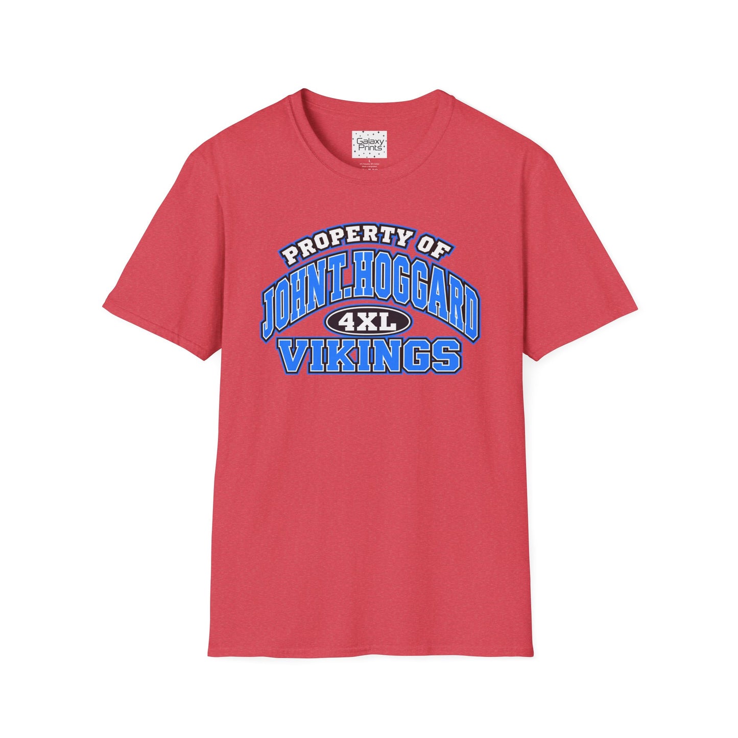 Property of JTH Vikings T‑Shirt 4XL — Viking in Power Circle back - Hoggard School Spirit Tee