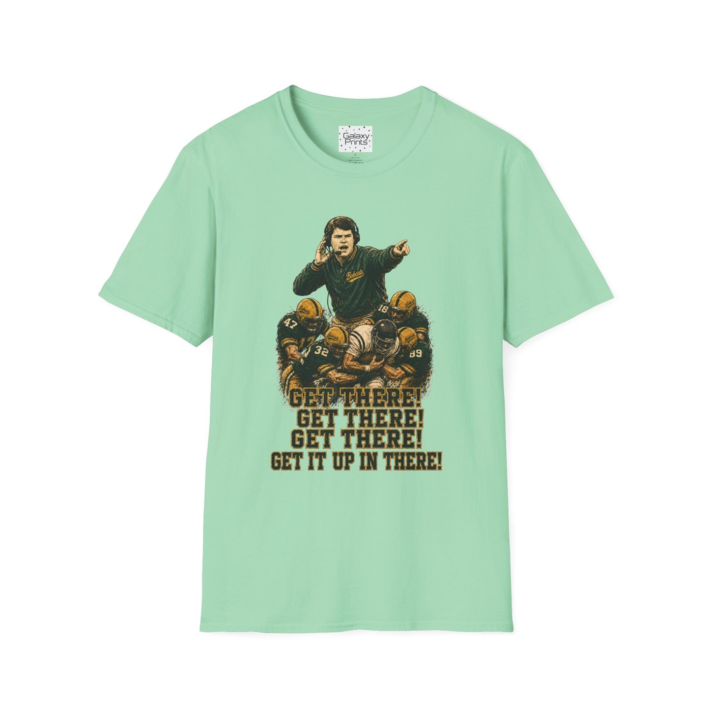 Lees-McRae College Bobcats Vintage Football T-Shirt — Coach Johnson  "Get There! x 3 Get it up" - Forever Undefeated