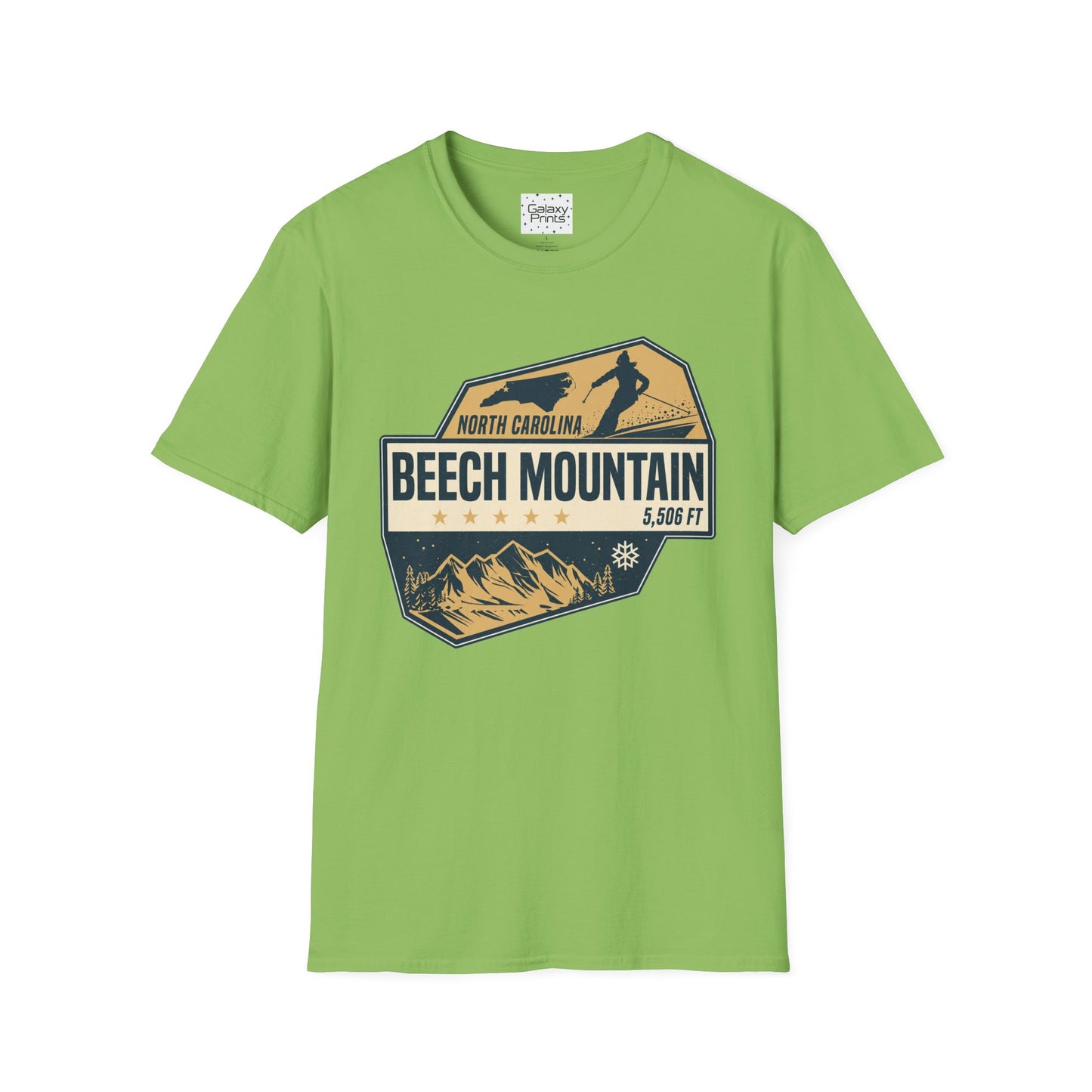 Beech Mountain T‑Shirt — North Carolina Ski & Mountain Vintage Badge (5,506 ft)