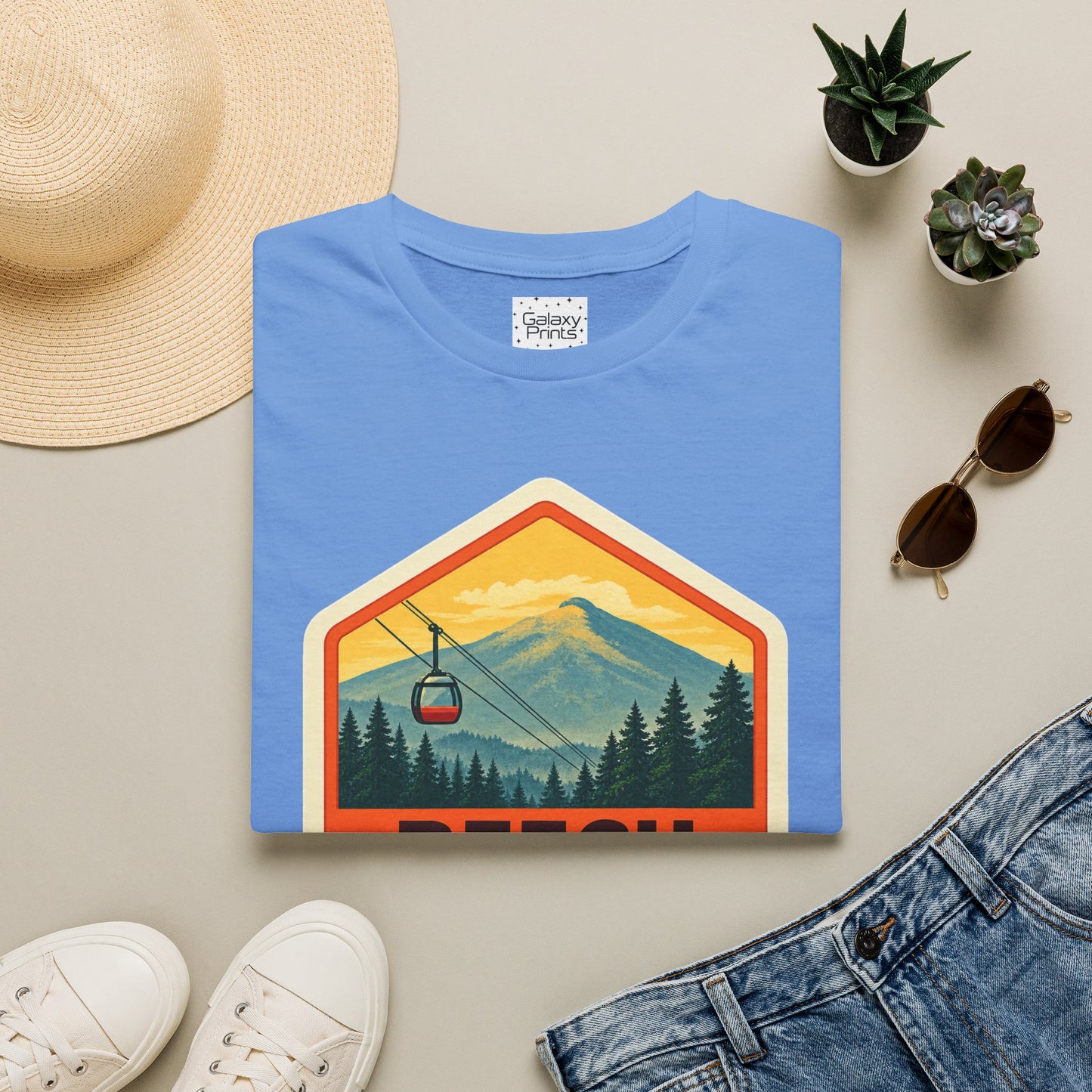 Beech Mountain NC Graphic T-Shirt Diamond — Mountain Ski Lift Vintage look