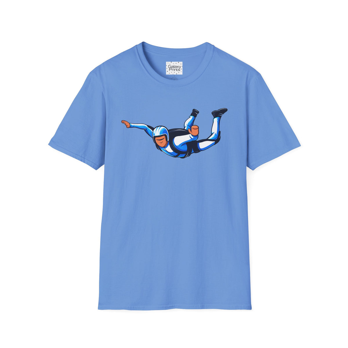 Skydiver Graphic T-Shirt — Blue Wingsuit Freefall Tee - I Survived on the back