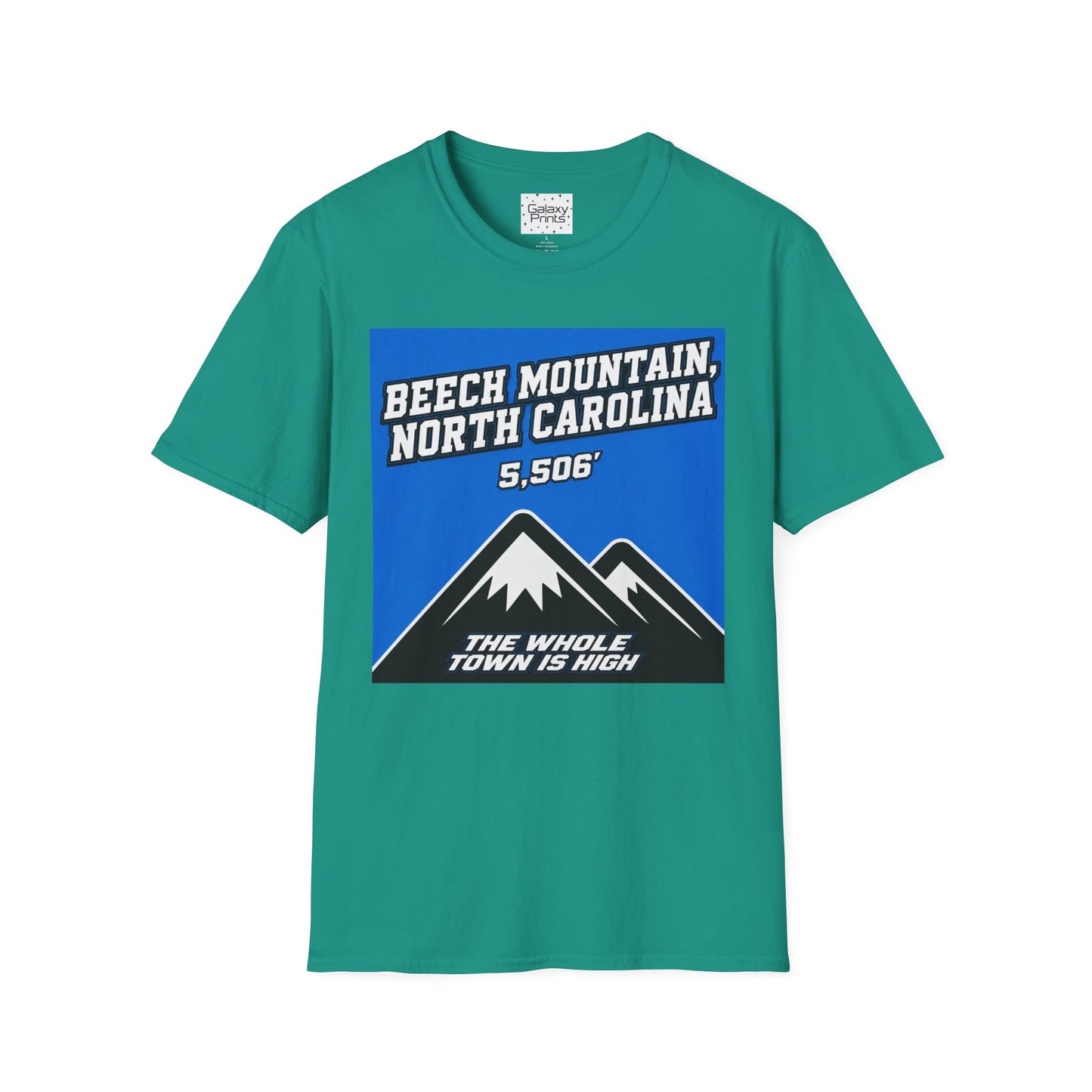 Beech Mountain, NC - The whole town is High T-Shirt — 5,506' Mountain Souvenir Tee