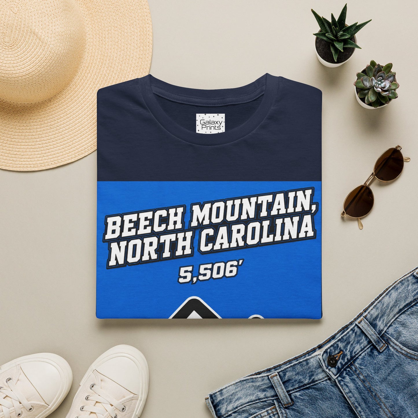 Beech Mountain, NC - The whole town is High T-Shirt — 5,506' Mountain Souvenir Tee