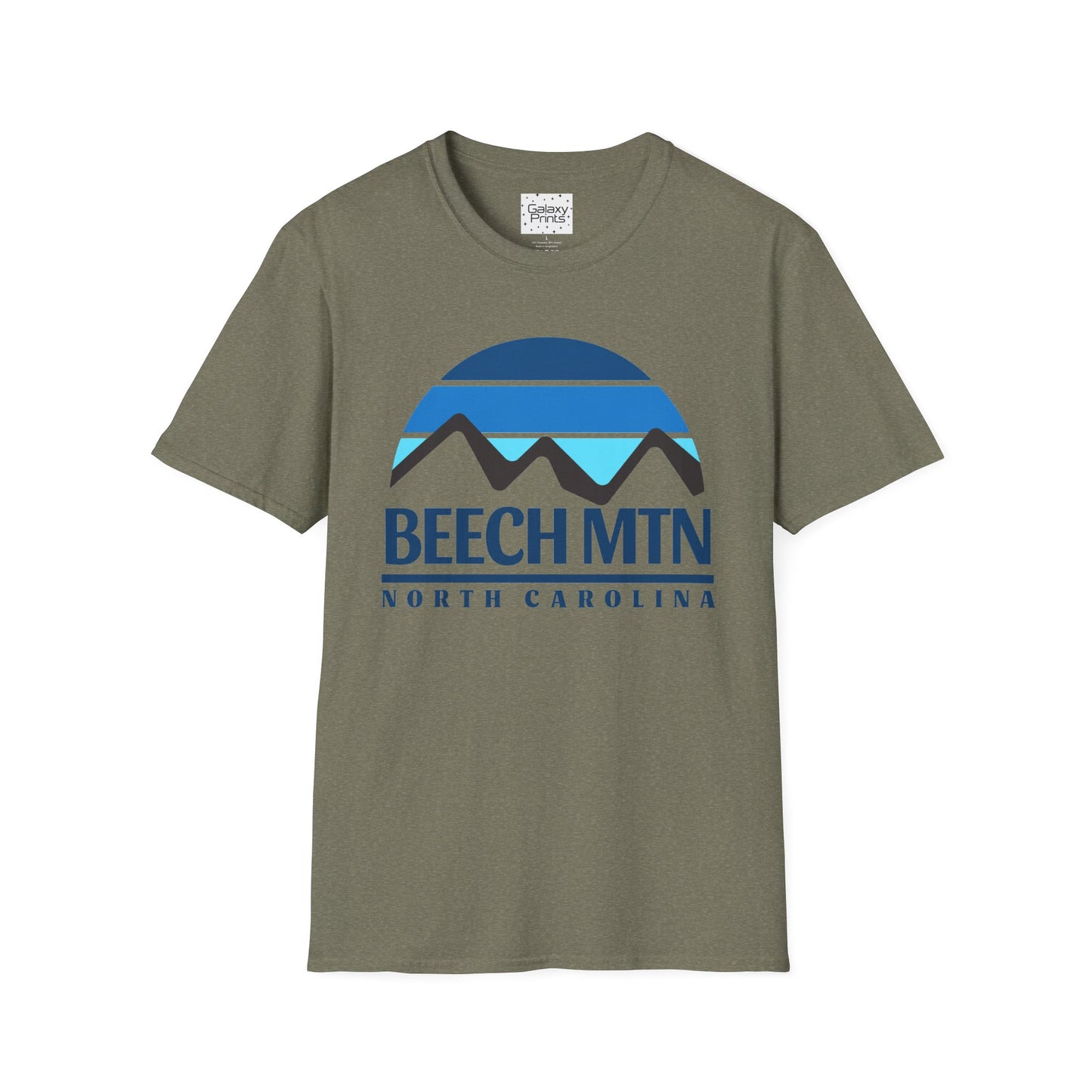 Beech Mtn North Carolina Graphic T-Shirt — Retro Tri Blue Moon Mountain Tee
