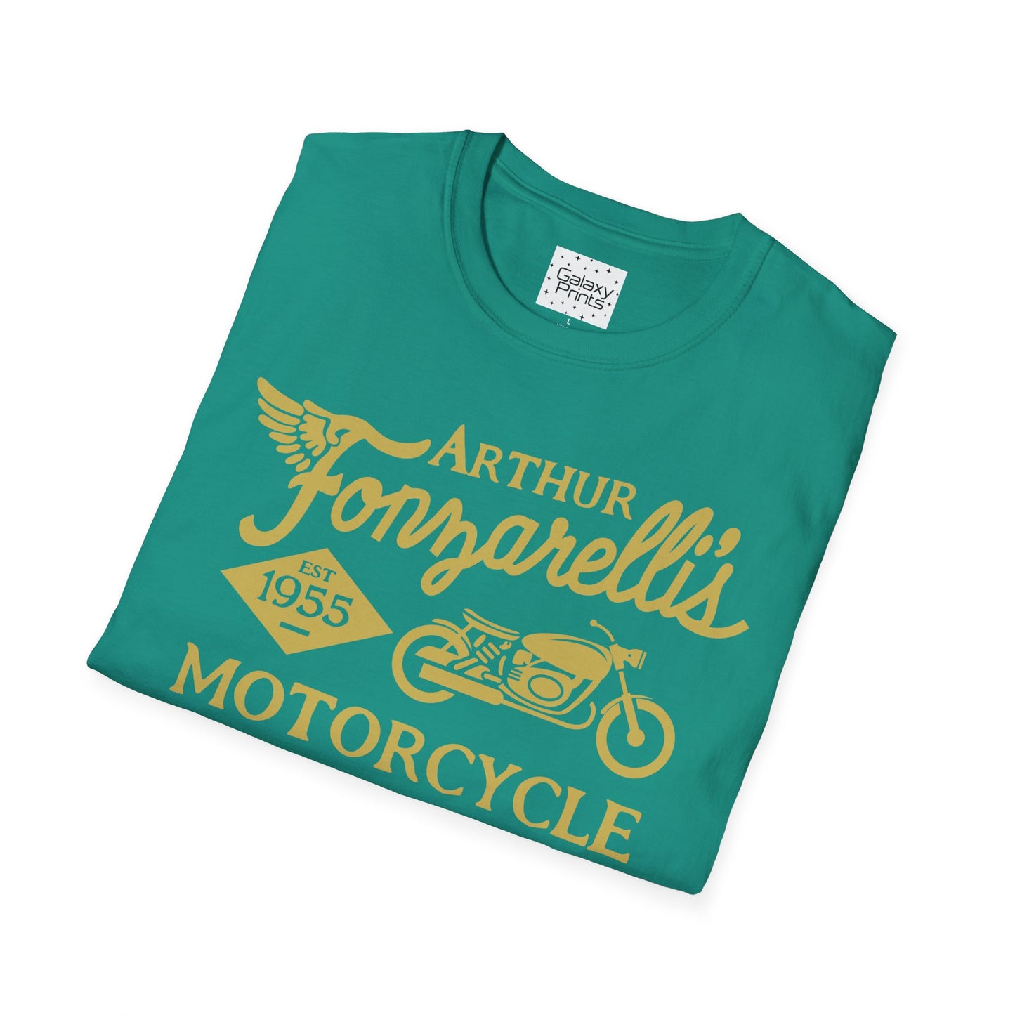 Unisex T-Shirt - POP Culture - 'Arthur Fonzarelli's Motorcycle Service & Repair Shop T-shirt from the Hit TV Show HAPPY DAYS - Fonzie - The Fonz'