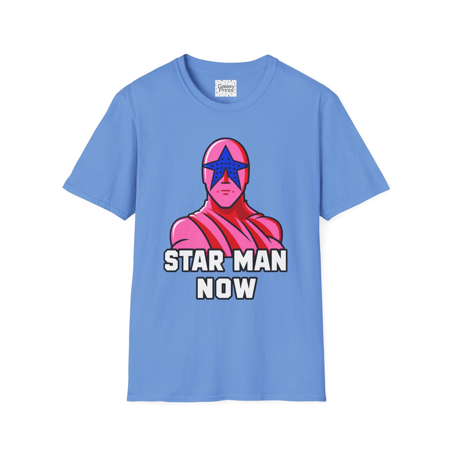 STAR MAN Nin Wrestling video game "NOW" and "THEN" T-Shirt — Retro Pop Hero Graphic Tee - Nin Wrestler STAR MAN video game - Current Culture