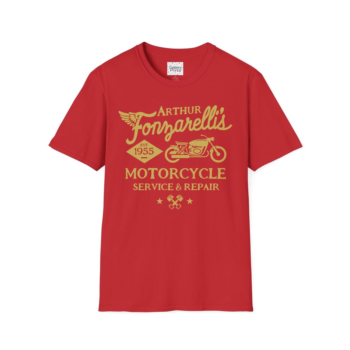 Unisex T-Shirt - POP Culture - 'Arthur Fonzarelli's Motorcycle Service & Repair Shop T-shirt from the Hit TV Show HAPPY DAYS - Fonzie - The Fonz'