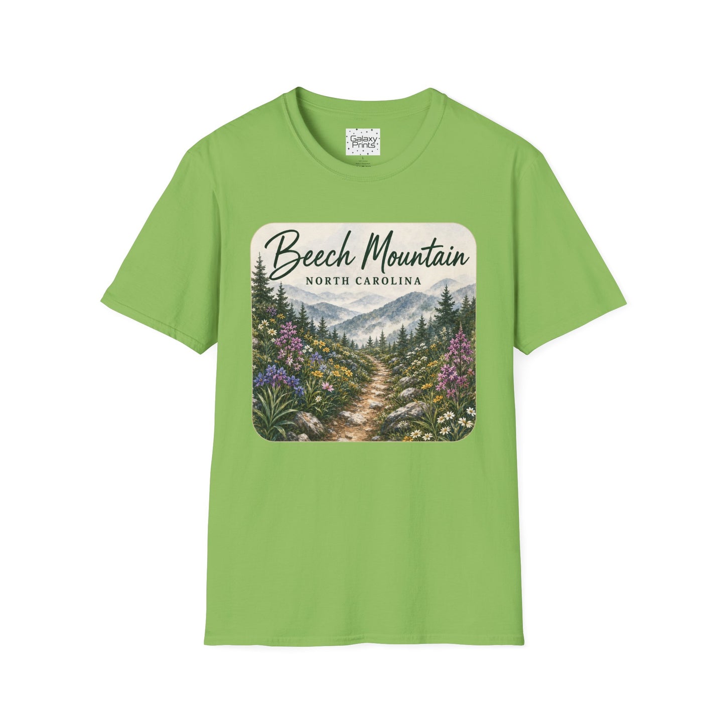 Beech Mountain North Carolina Scenic T-Shirt — Mountain Trail Floral Design