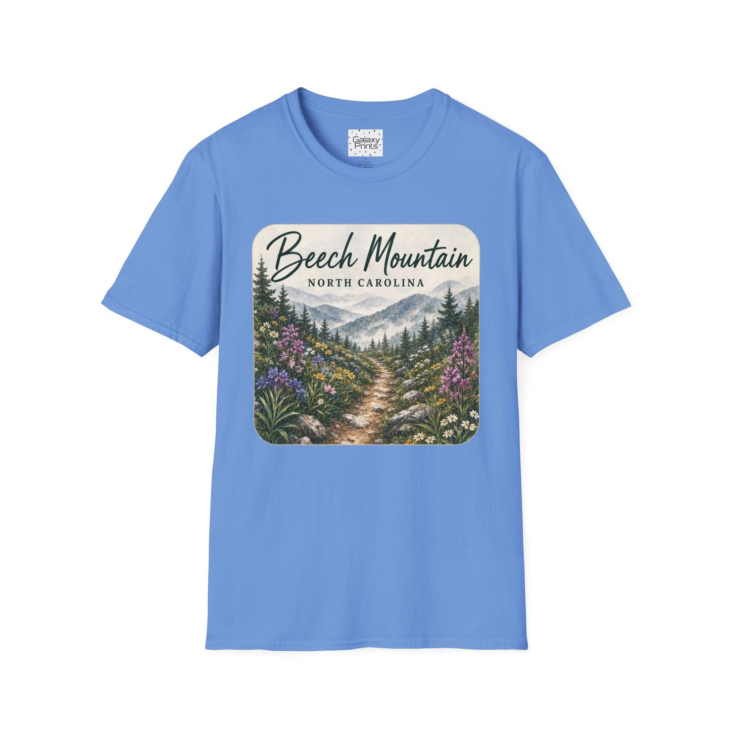 Beech Mountain North Carolina Scenic T-Shirt — Mountain Trail Floral Design