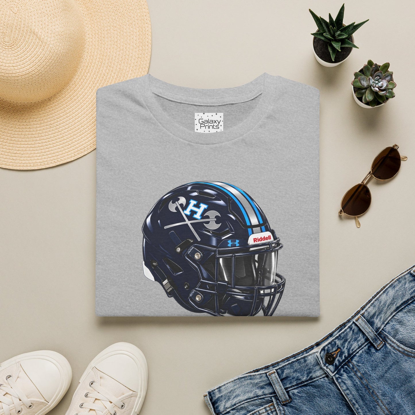 Unisex T-Shirt - Hoggard Vikings Inspired - Hoggard helmet and 'Domination is a State of Mind' - over our rivals