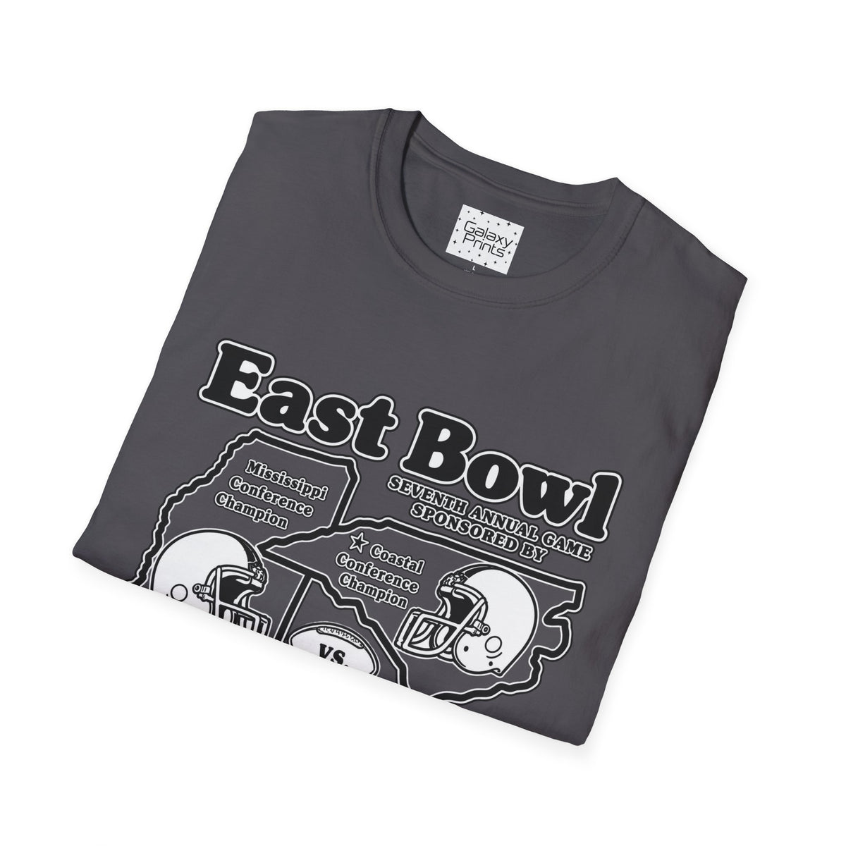 1986 East Bowl Vintage Football T-Shirt — With Game Day Ticket on back - Retro Game Day Tee (East Bowl, Lees McRae)