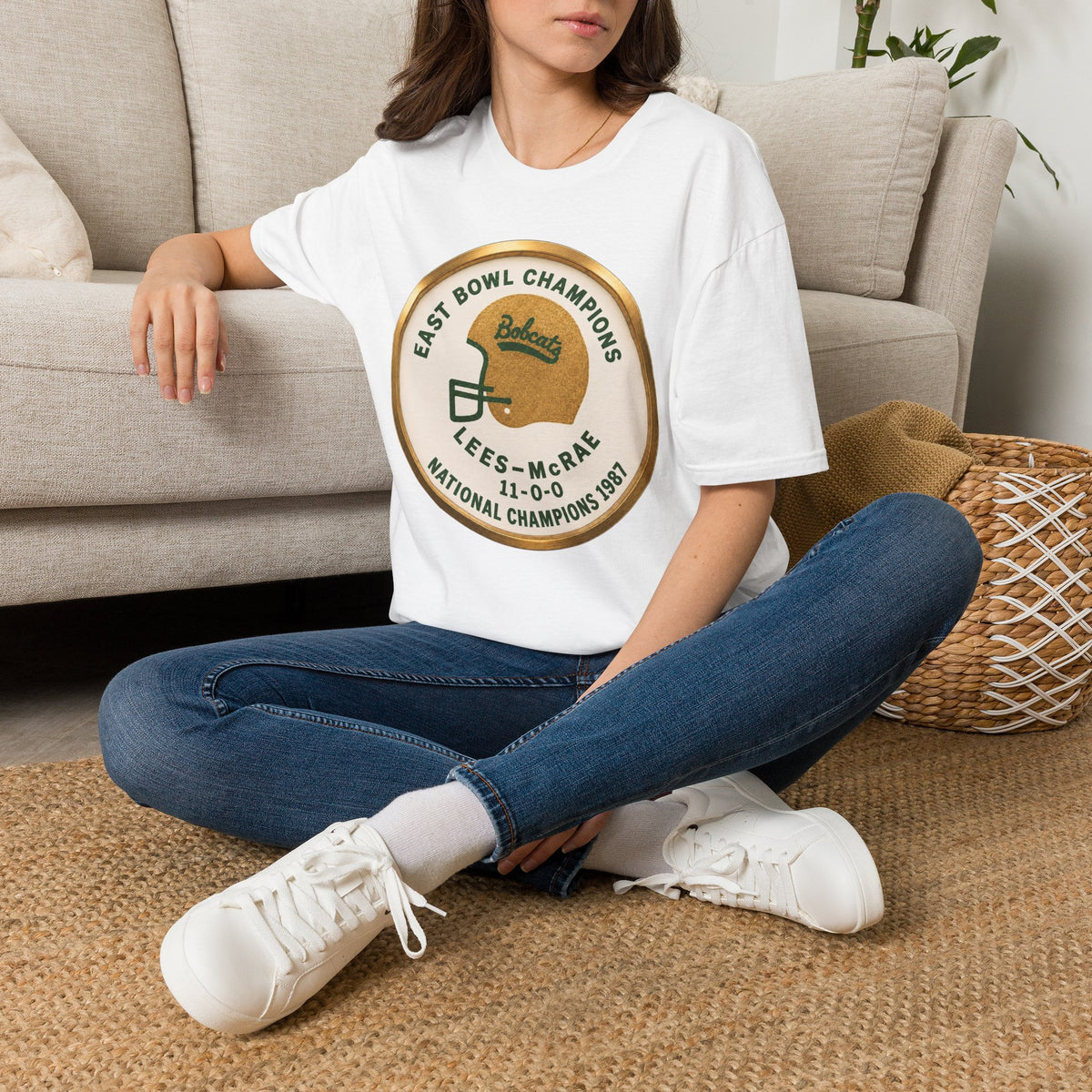 LMC Football Champions T‑Shirt — “East Bowl and National Champions” Vintage Helmet Design