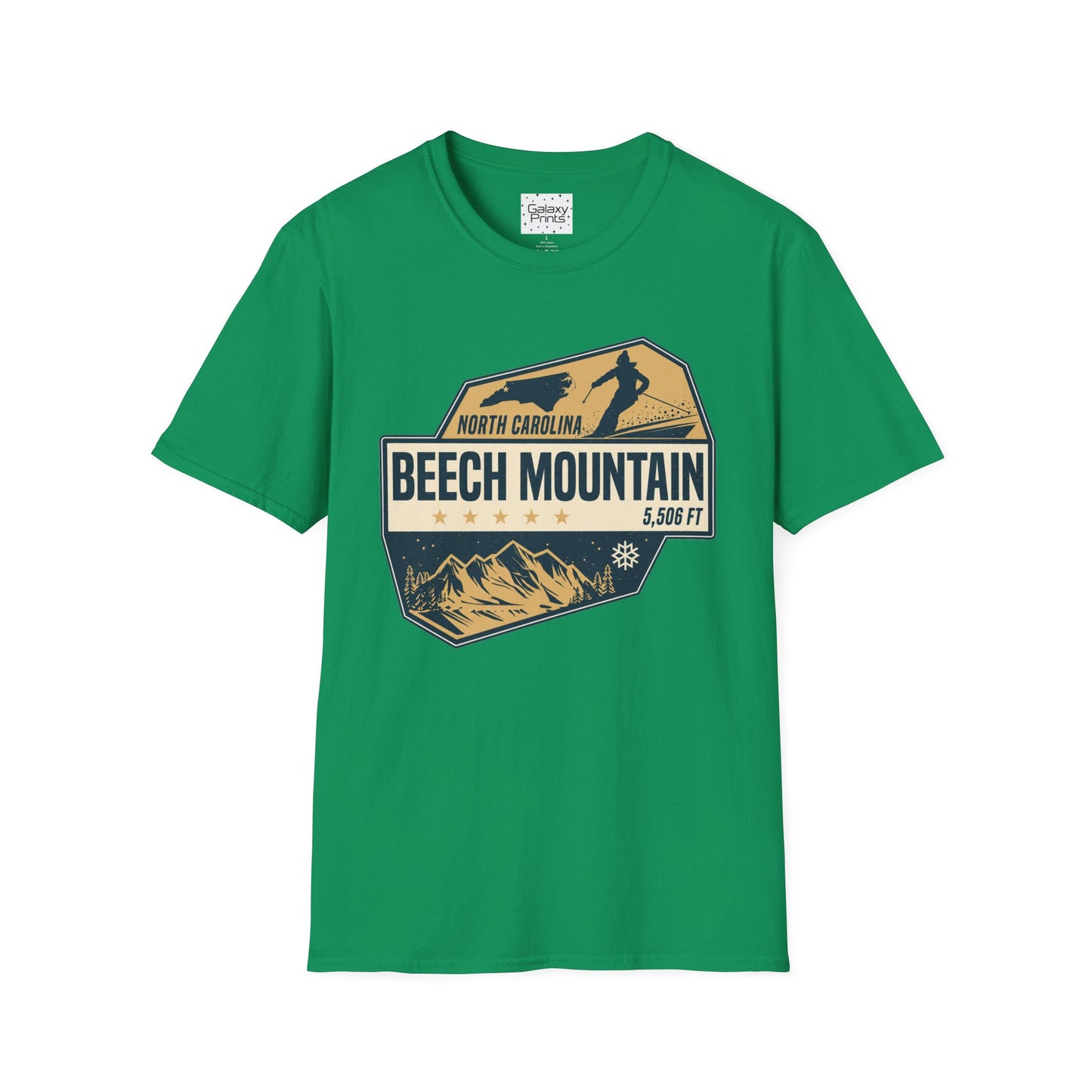Beech Mountain T‑Shirt — North Carolina Ski & Mountain Vintage Badge (5,506 ft)