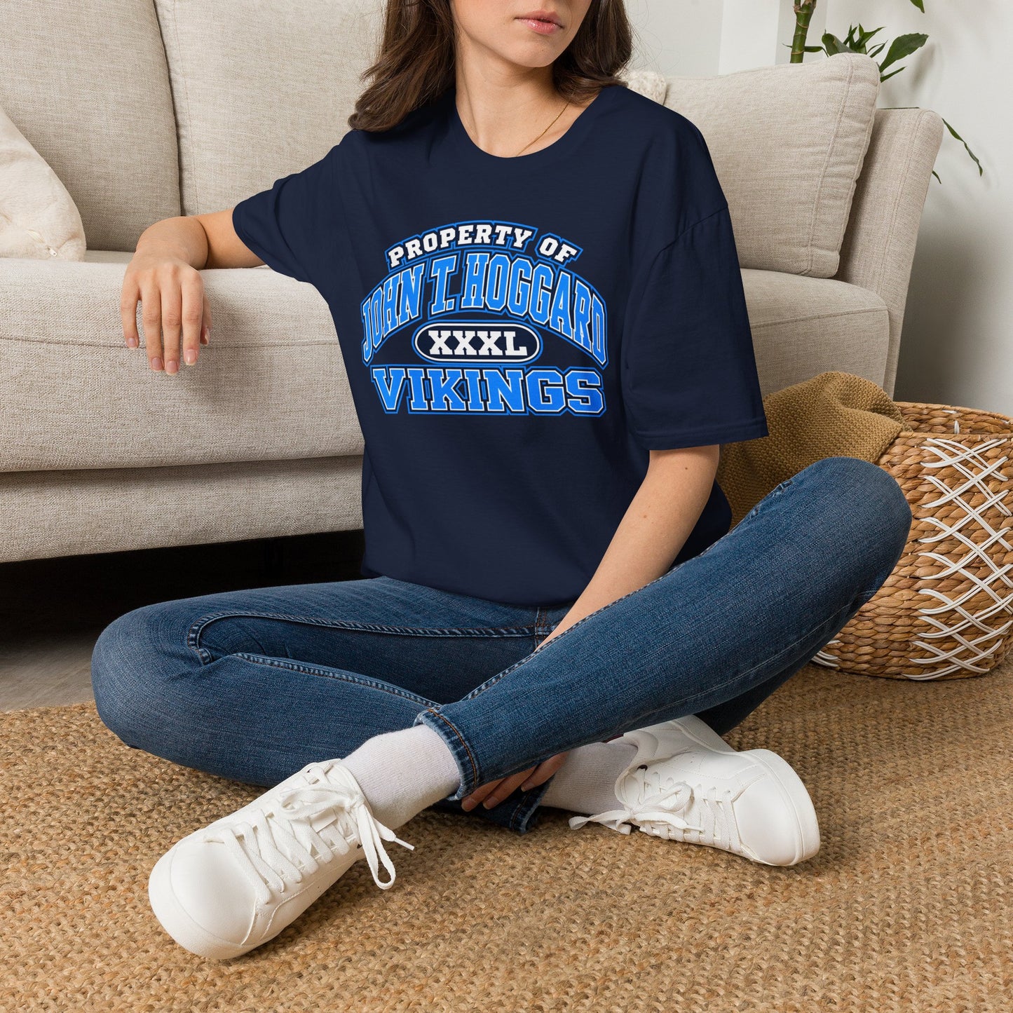 Property of JTH Vikings T‑Shirt  XXXL — Viking in Power Circle back - Hoggard School Spirit Tee