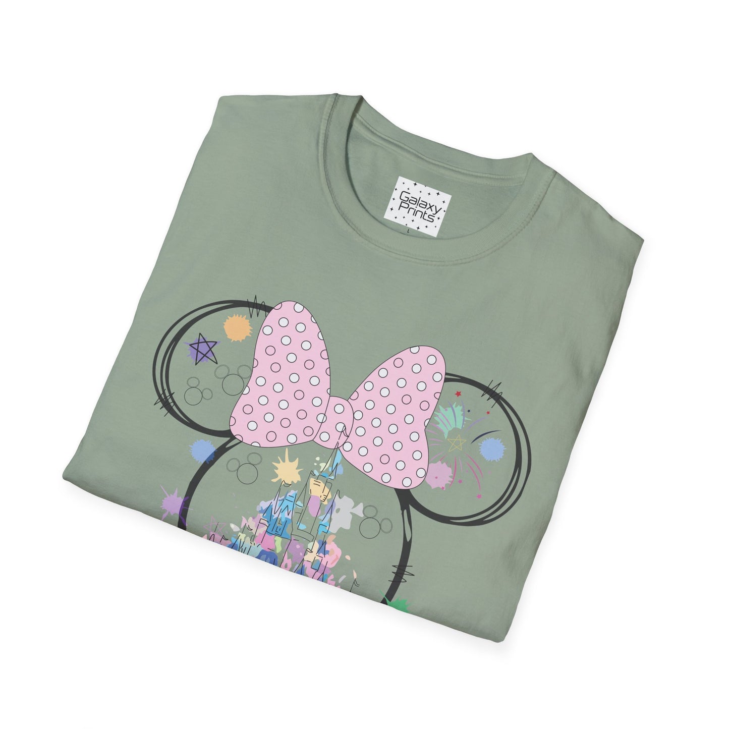 Unisex T-Shirt - DISNEY Inspired - 'Minnie Bow with Pink Castle'