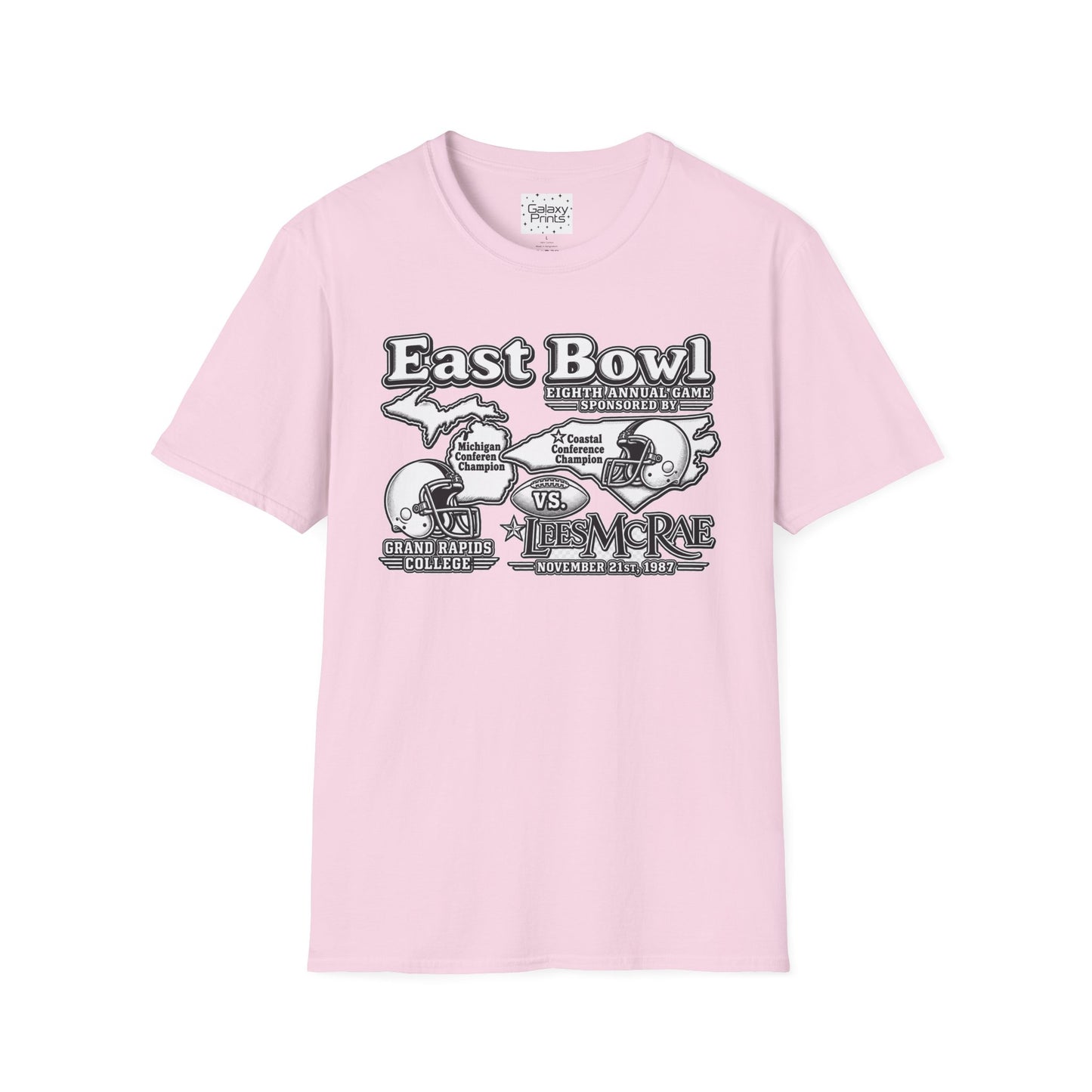 1987 East Bowl Vintage Football T-Shirt — Retro Game Day Tee (East Bowl, Lees McRae)