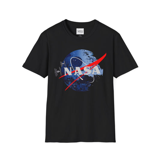 NASA and STAR WARS inspired Unisex T-Shirt - NASA w/ Death Star Tie Fighters