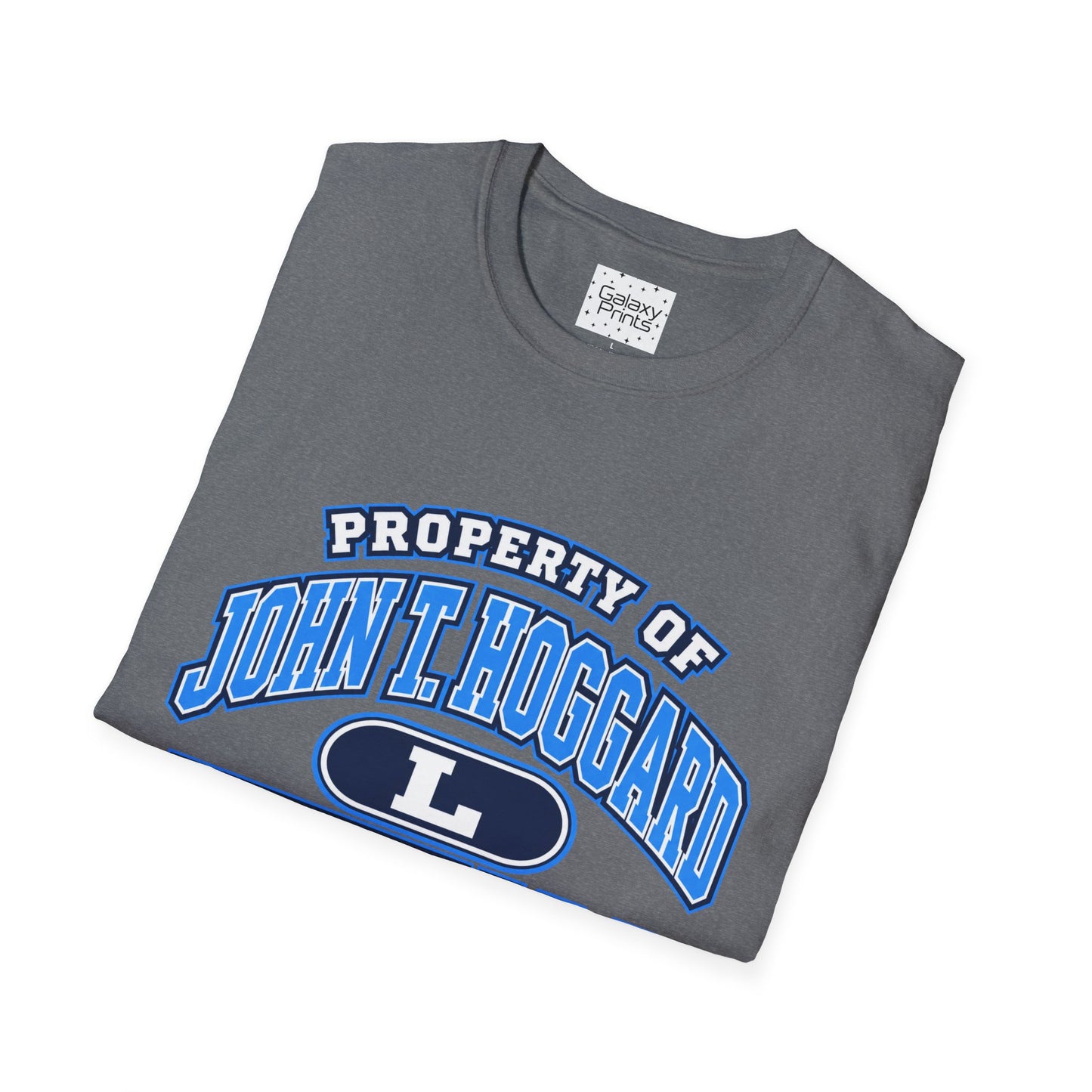 Property of JTH Vikings T‑Shirt L — Viking in Power Circle back - Hoggard School Spirit Tee