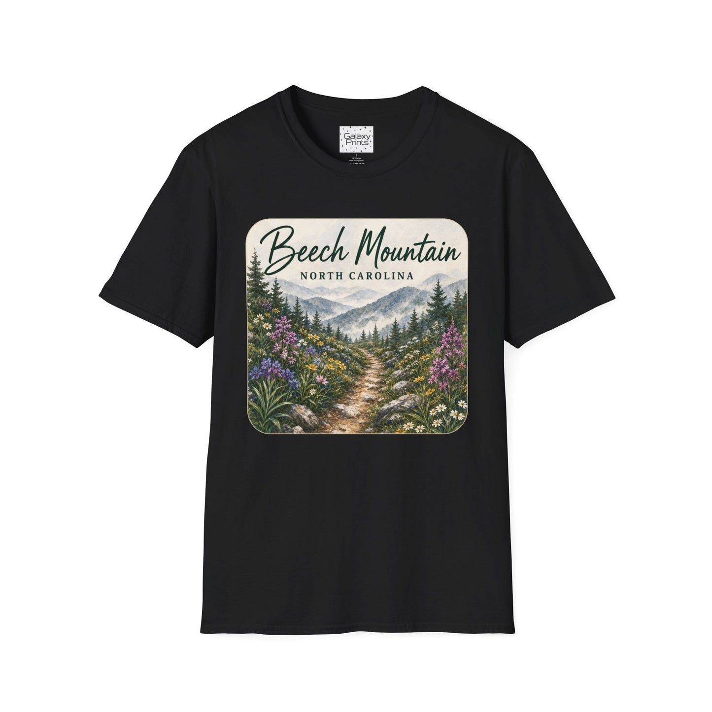 Beech Mountain North Carolina Scenic T-Shirt — Mountain Trail Floral Design