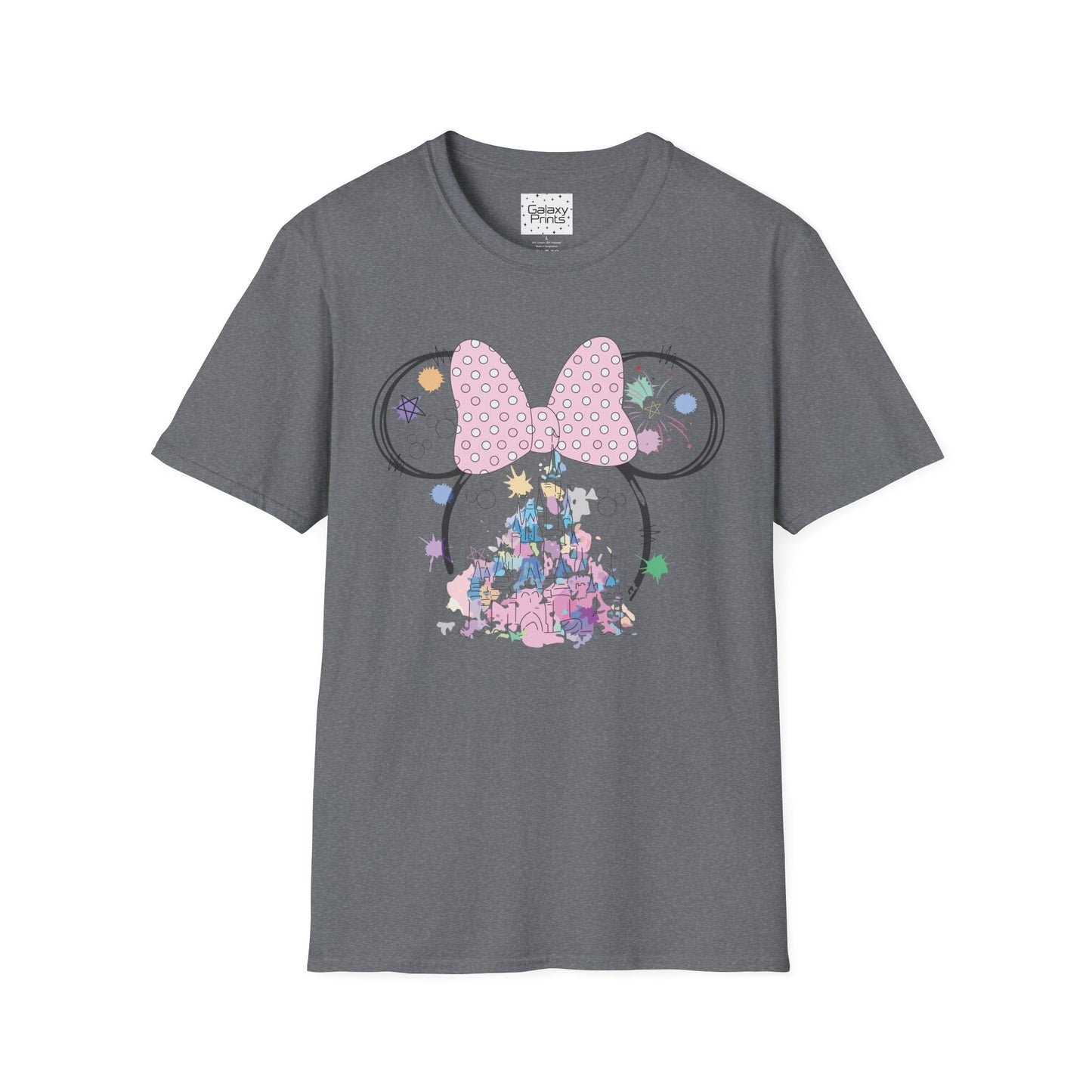 Unisex T-Shirt - DISNEY Inspired - 'Minnie Bow with Pink Castle'