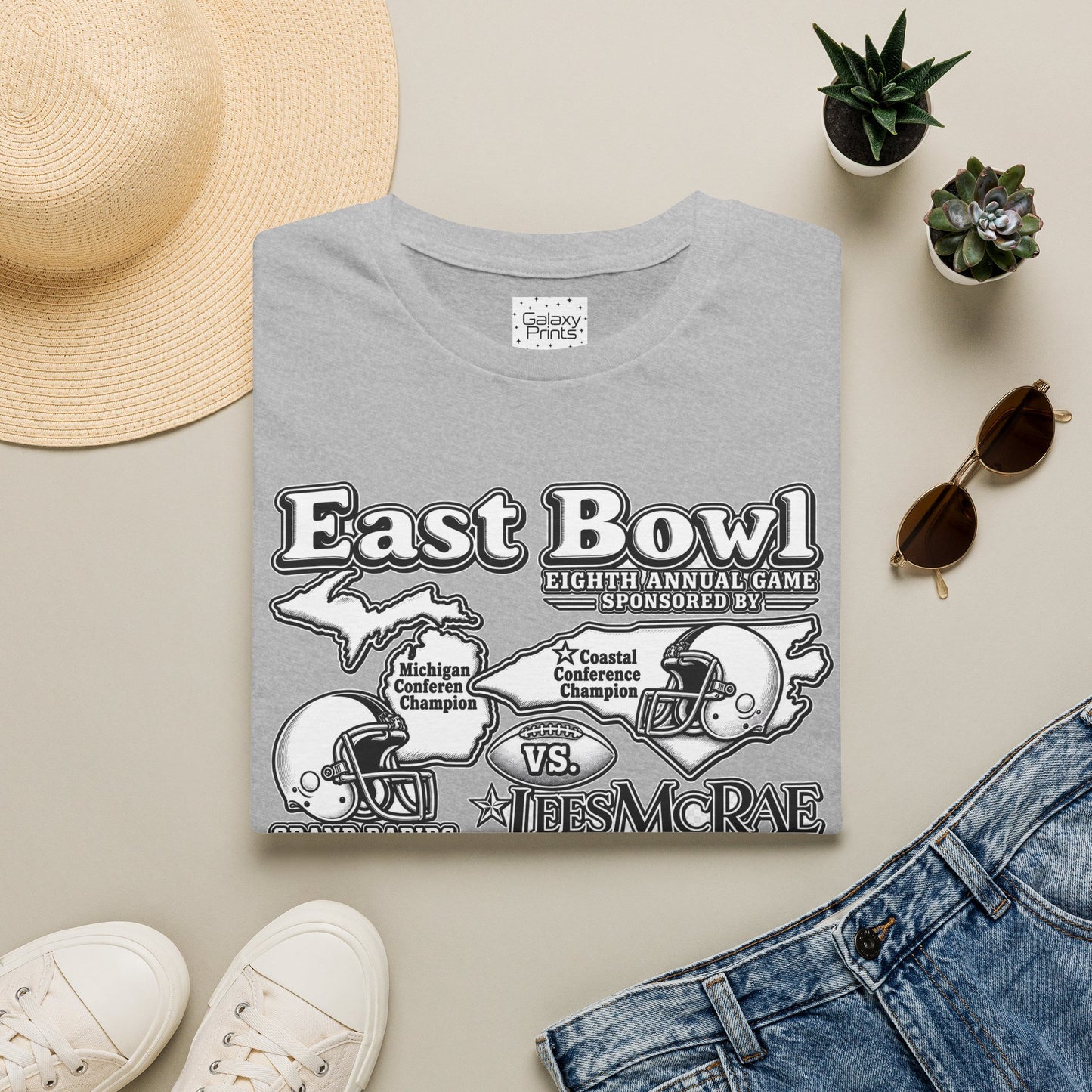 1987 East Bowl Vintage Football T-Shirt — Retro Game Day Tee (East Bowl, Lees McRae)
