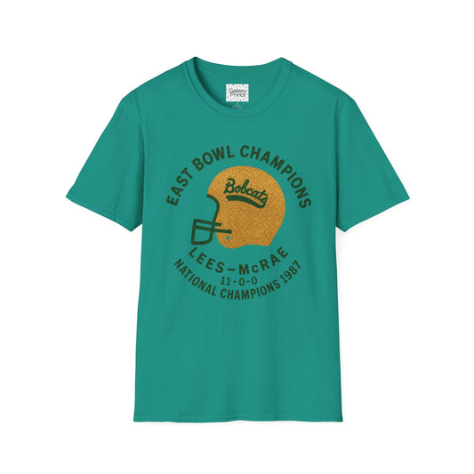 East Bowl Champions Bobcats Football T-Shirt — Back has Ring and Forever Undefeated -  Vintage Helmet College Tee
