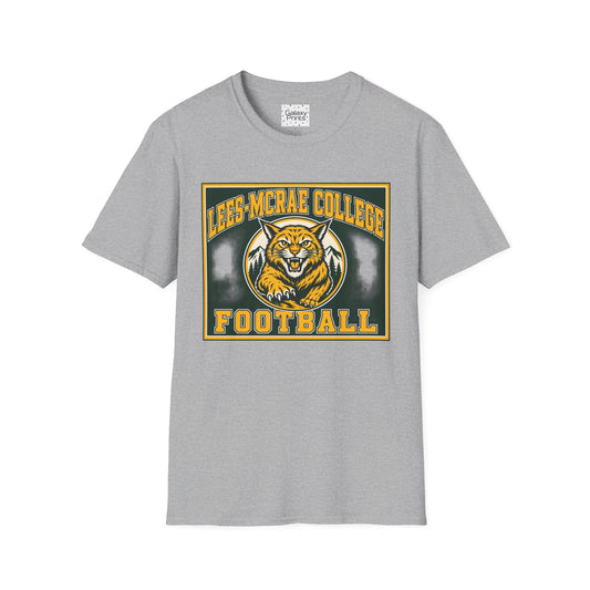 Lees-McRae College Bobcats Vintage Football T-Shirt — Retro Wily Bobcat