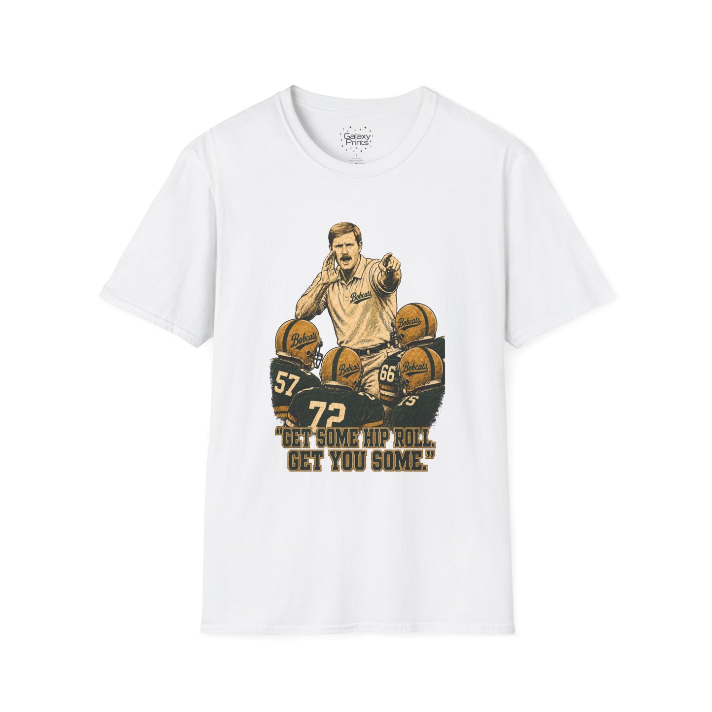 Lees-McRae College Bobcats Vintage Football T-Shirt — Coach Bryan 2  "Get some hip roll, get you some" - Forever Undefeated