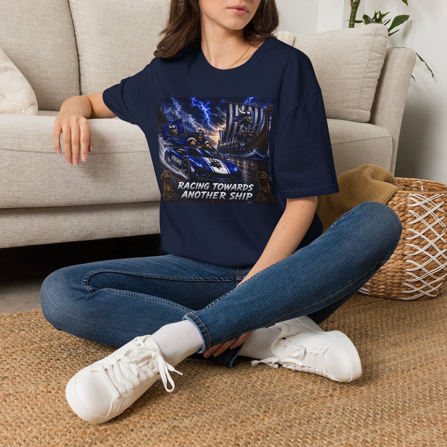 Copy of Unisex T-Shirt - Hoggard Vikings Inspired - Hoggard helmet and 'Domination is a State of Mind' - over our rivals