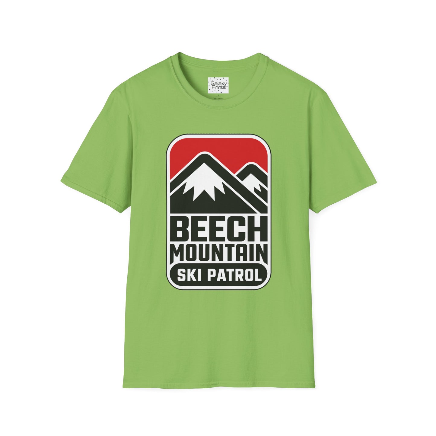 Ski Patrol Beech Mountain Retro T-Shirt — Beech Mountain Ski Patrol with Mountains on the back- logo Tee