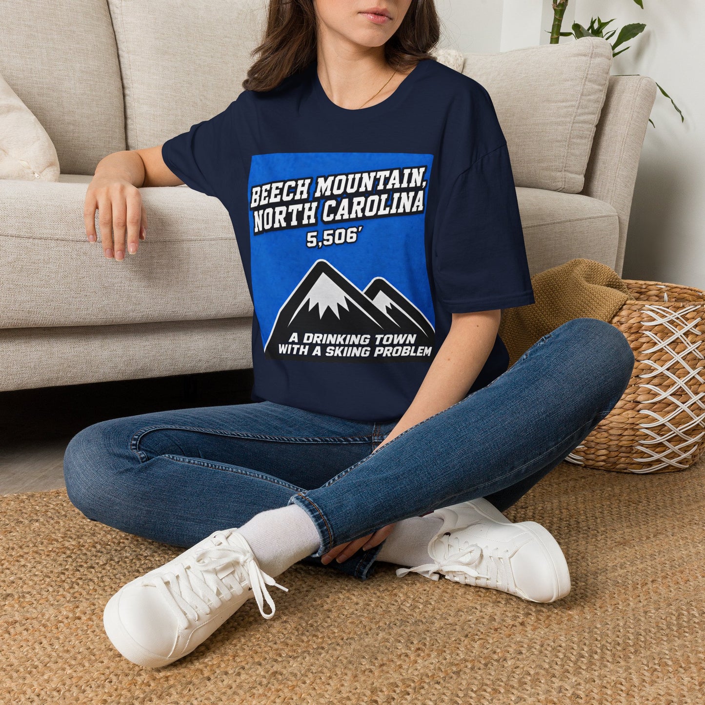 Beech Mountain North Carolina T-Shirt – 5,506' Drinking Town with Skiing Problem - Graphic Tee
