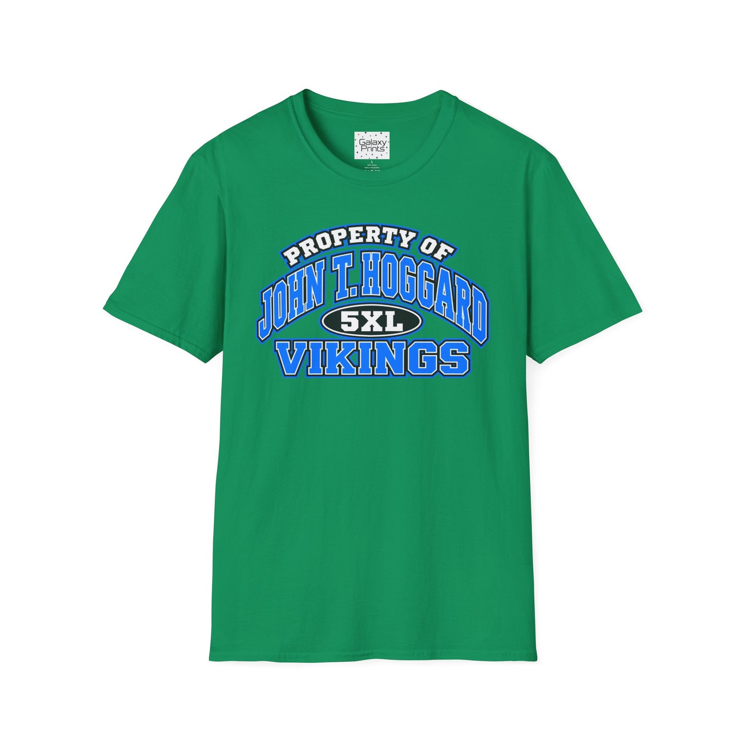 Property of JTH Vikings T‑Shirt 5XL — Viking in Power Circle back - Hoggard School Spirit Tee