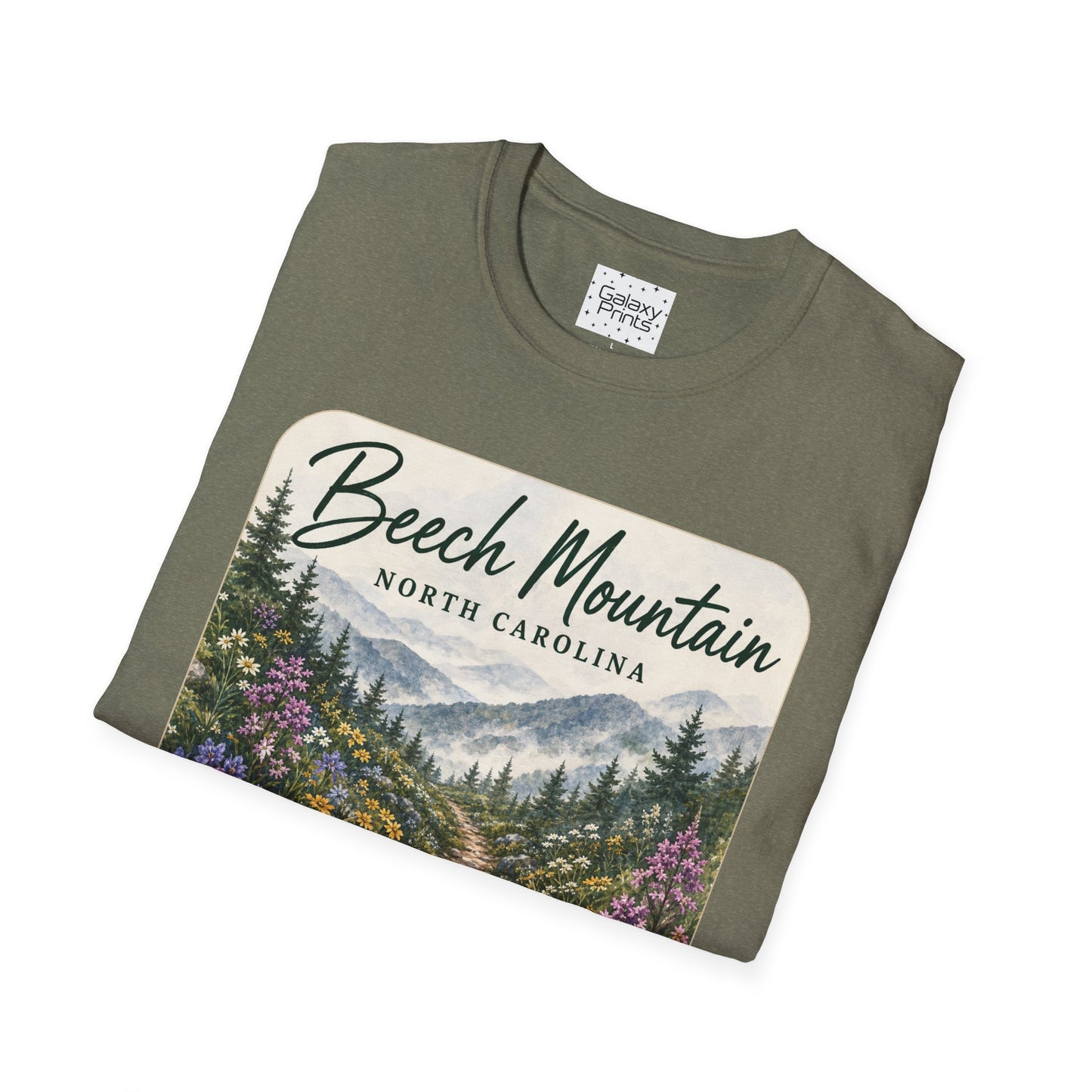 Beech Mountain North Carolina Scenic T-Shirt — Mountain Trail Floral Design
