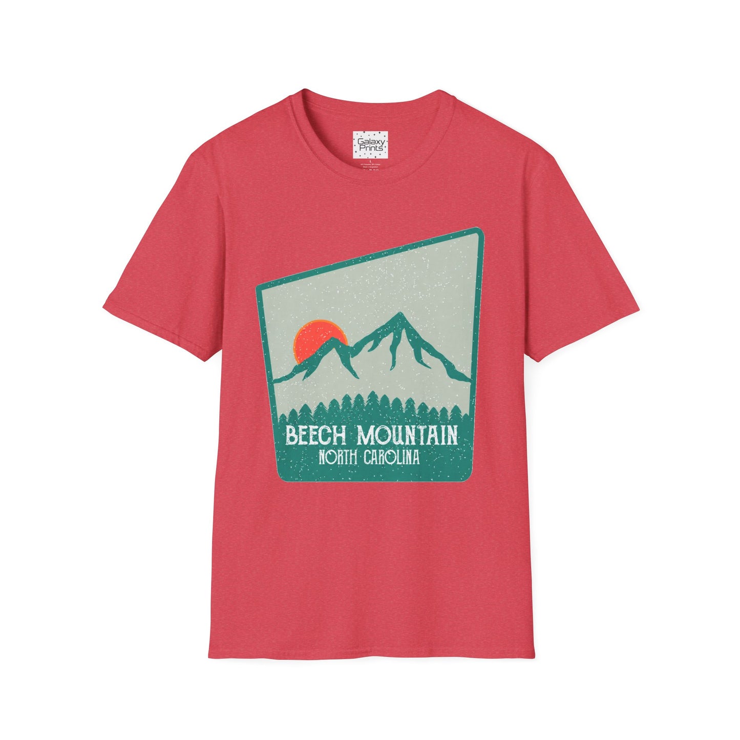 Beech Mountain NC Let it Snow T-Shirt — Retro Mountain Sunrise Snow Tee