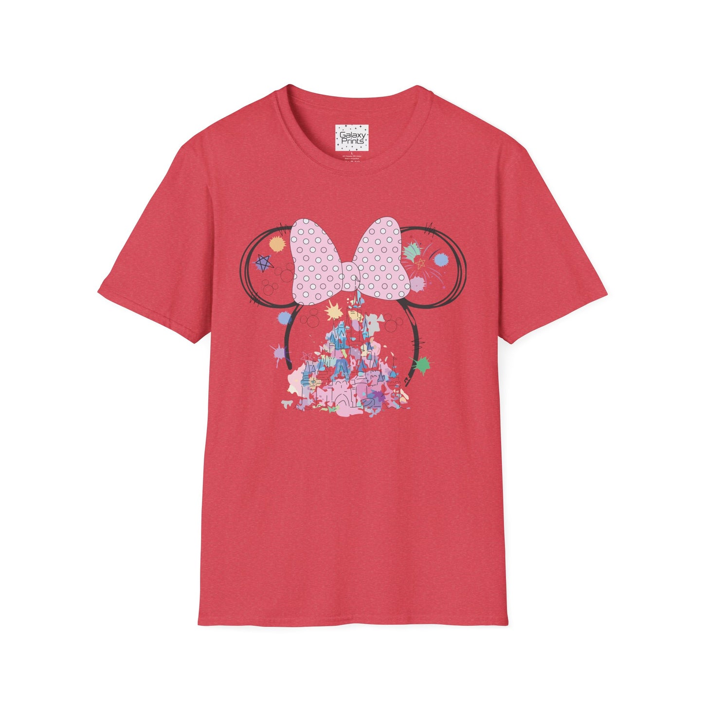 Unisex T-Shirt - DISNEY Inspired - 'Minnie Bow with Pink Castle'