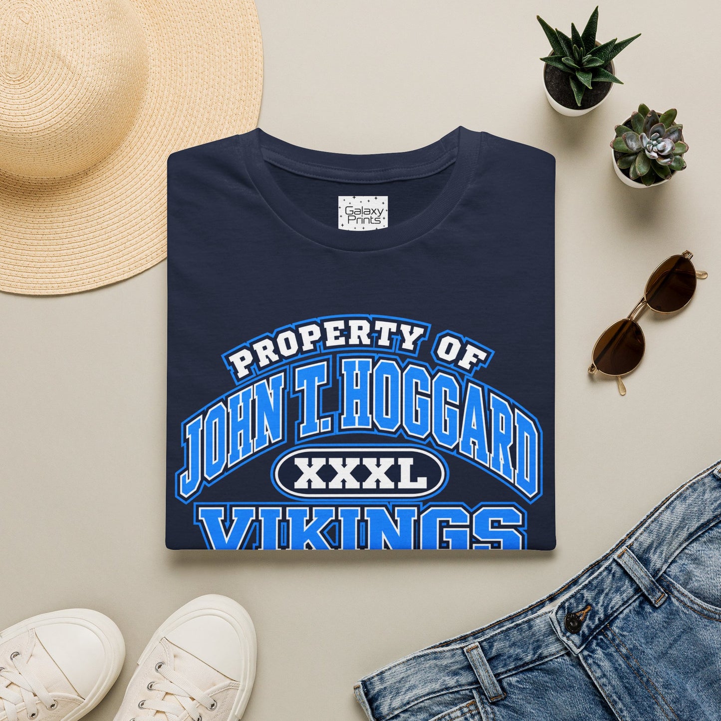 Property of JTH Vikings T‑Shirt  XXXL — Viking in Power Circle back - Hoggard School Spirit Tee