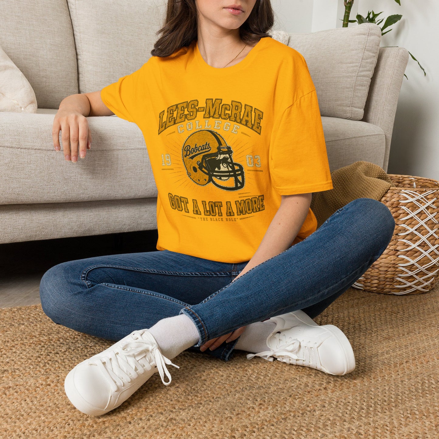 Lees-McRae College Bobcats Vintage Football T-Shirt — Got A Lot A More - The Black Hole