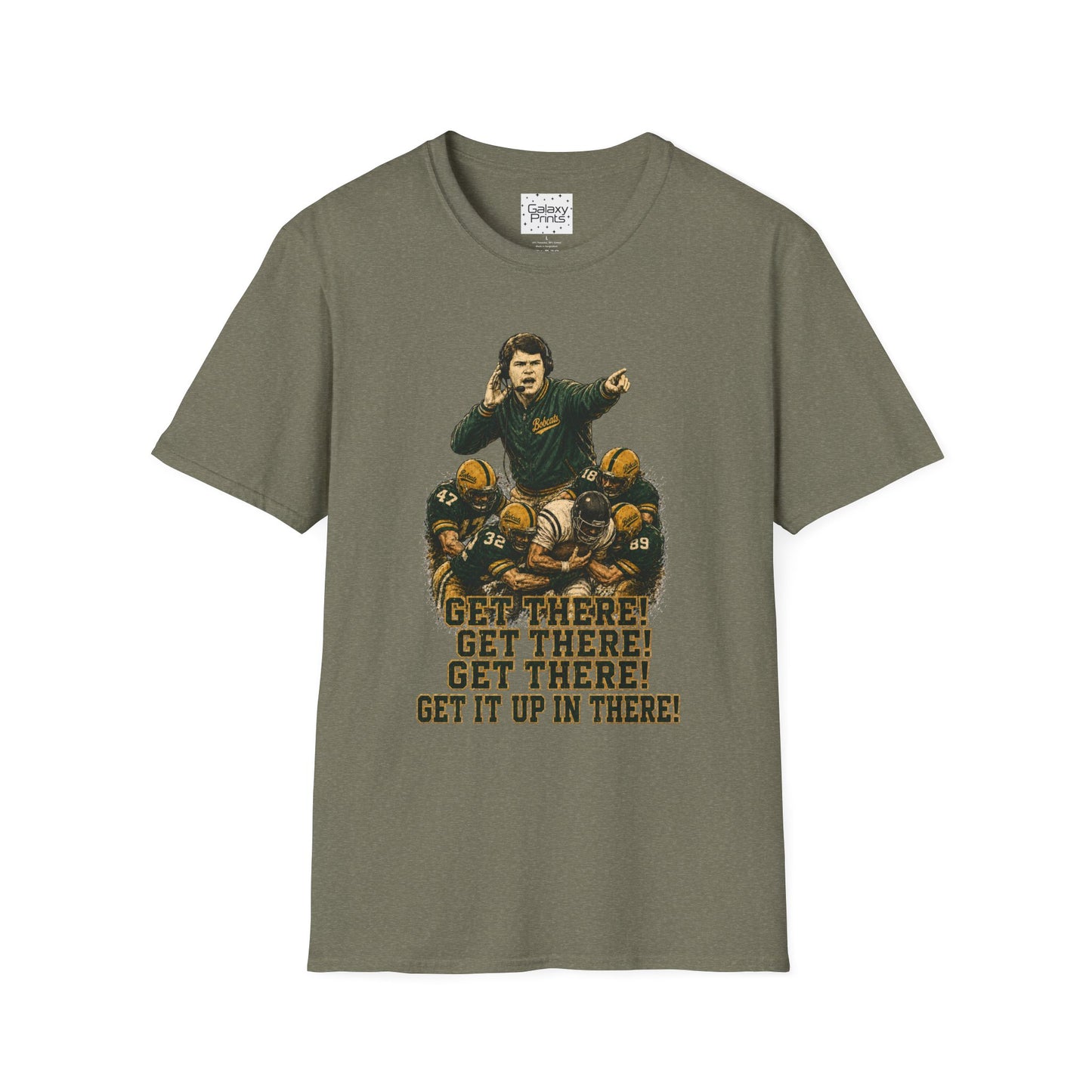 Lees-McRae College Bobcats Vintage Football T-Shirt — Coach Johnson  "Get There! x 3 Get it up" - Forever Undefeated