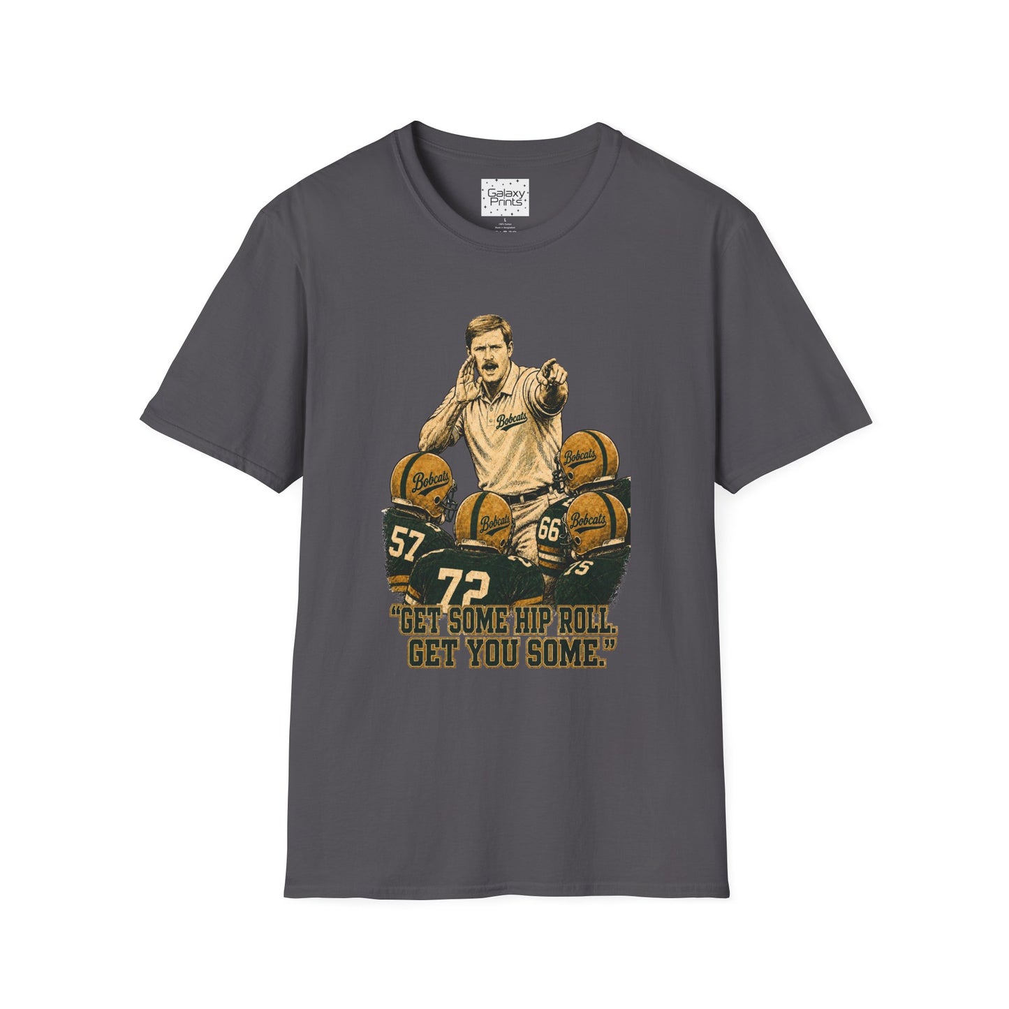 Lees-McRae College Bobcats Vintage Football T-Shirt — Coach Bryan 2  "Get some hip roll, get you some" - Forever Undefeated
