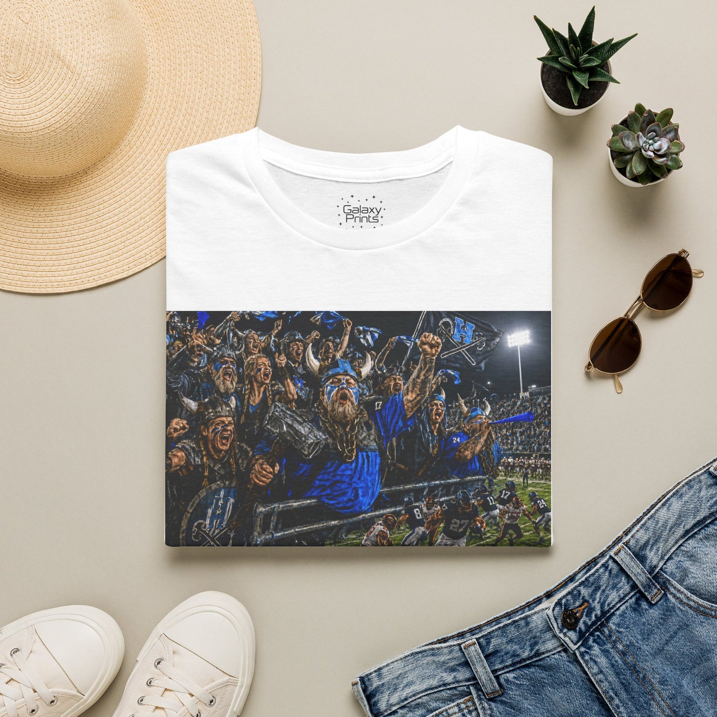 Viking Fans with #1 FAN T‑Shirt — '#1 FAN leading the fight' Graphic Tee - Viking crowd