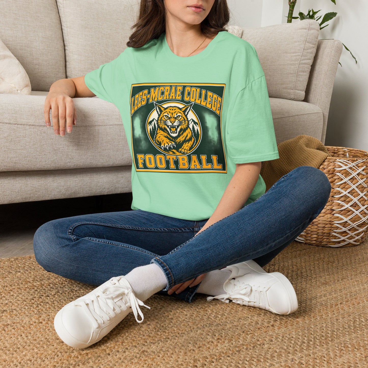 Lees-McRae College Bobcats Vintage Football T-Shirt — Retro Wily Bobcat
