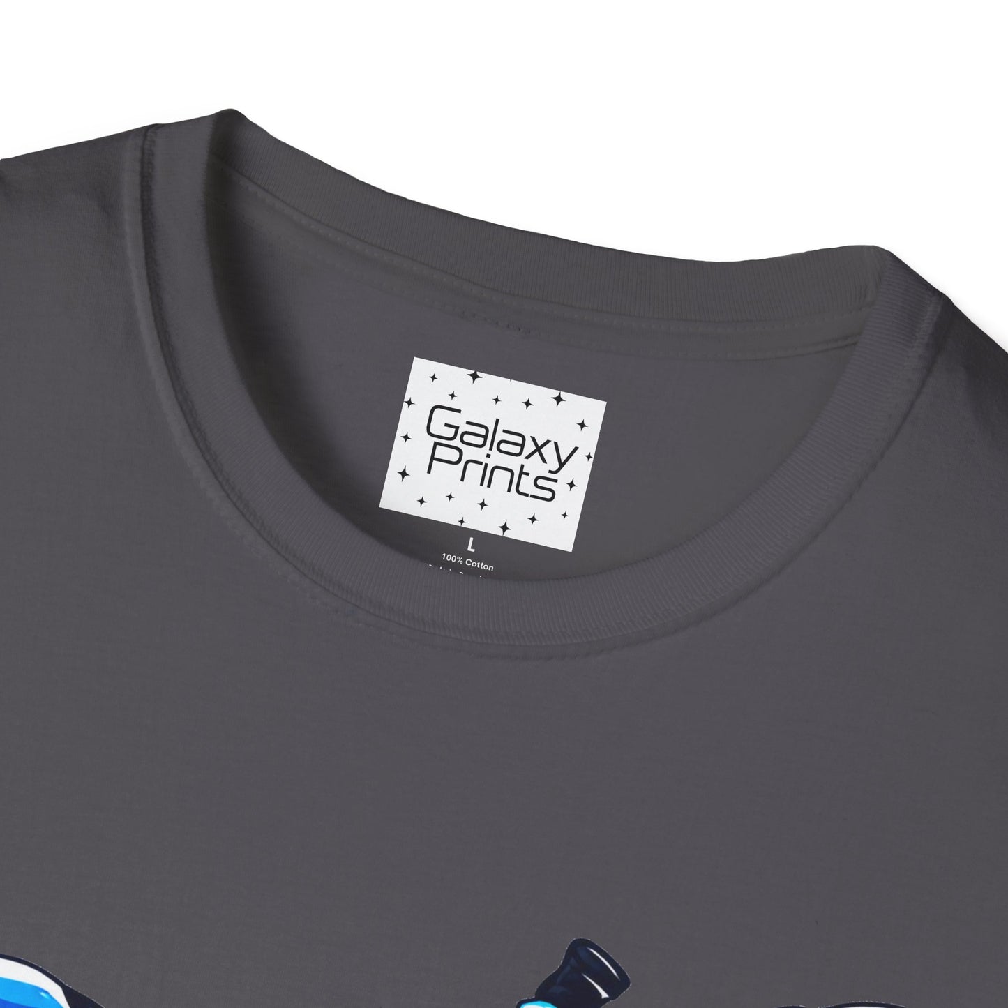 Skydiver Graphic T-Shirt — Blue Freefall Parachute Design