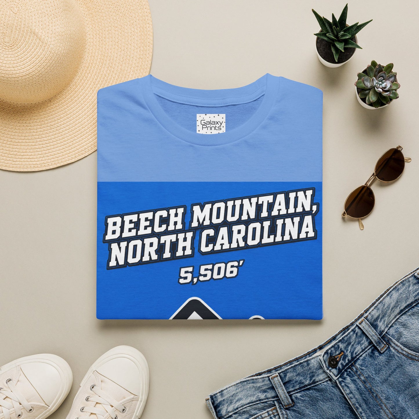 Beech Mountain, NC - The whole town is High T-Shirt — 5,506' Mountain Souvenir Tee