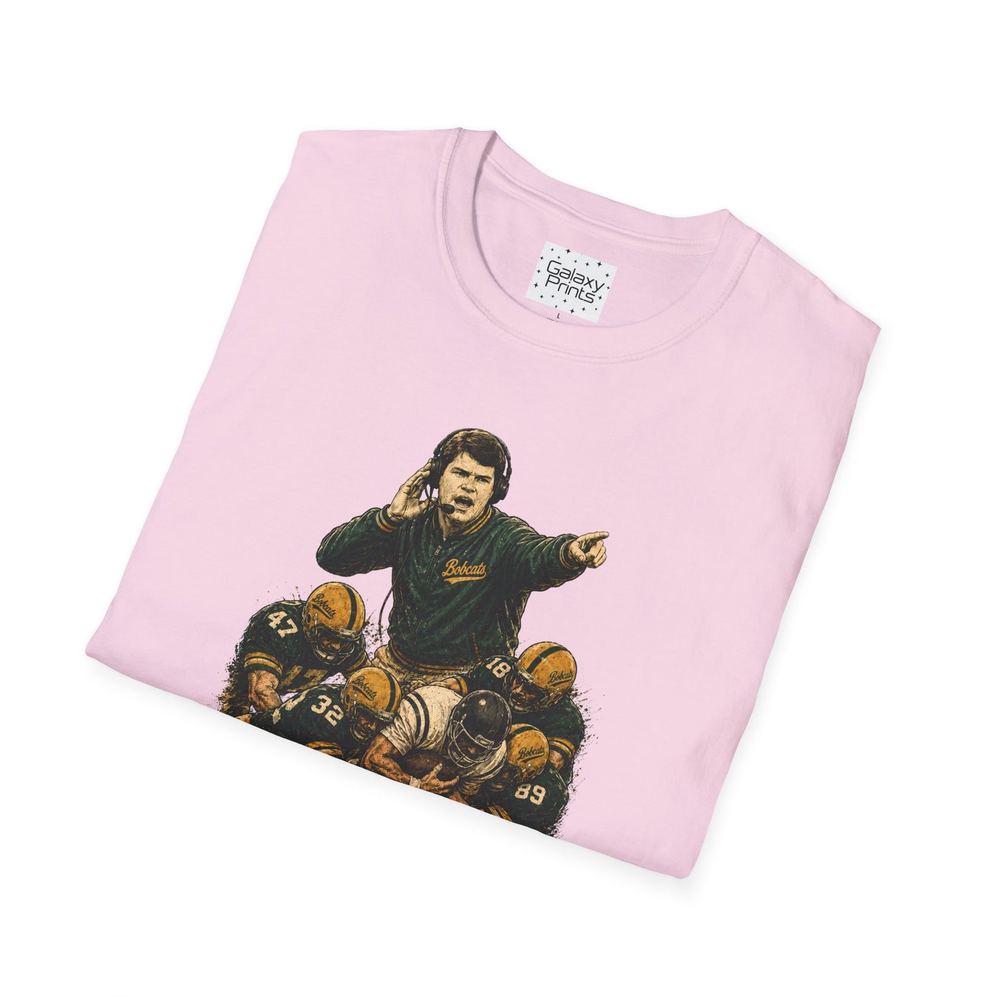 Lees-McRae College Bobcats Vintage Football T-Shirt — Coach Johnson  "Get There! x 3 Get it up" - Forever Undefeated