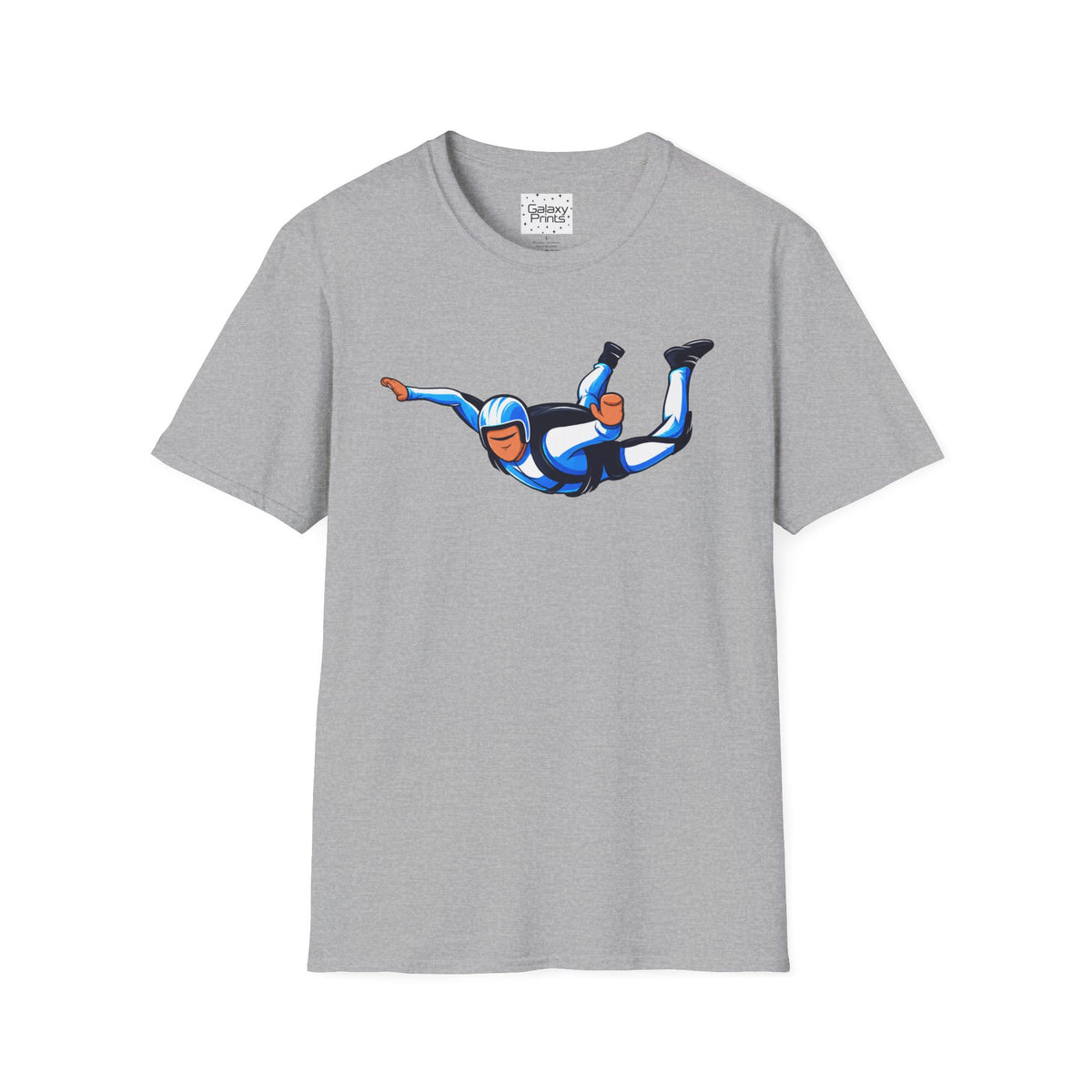Skydiver Graphic T-Shirt — Blue Wingsuit Freefall Tee - I Survived on the back