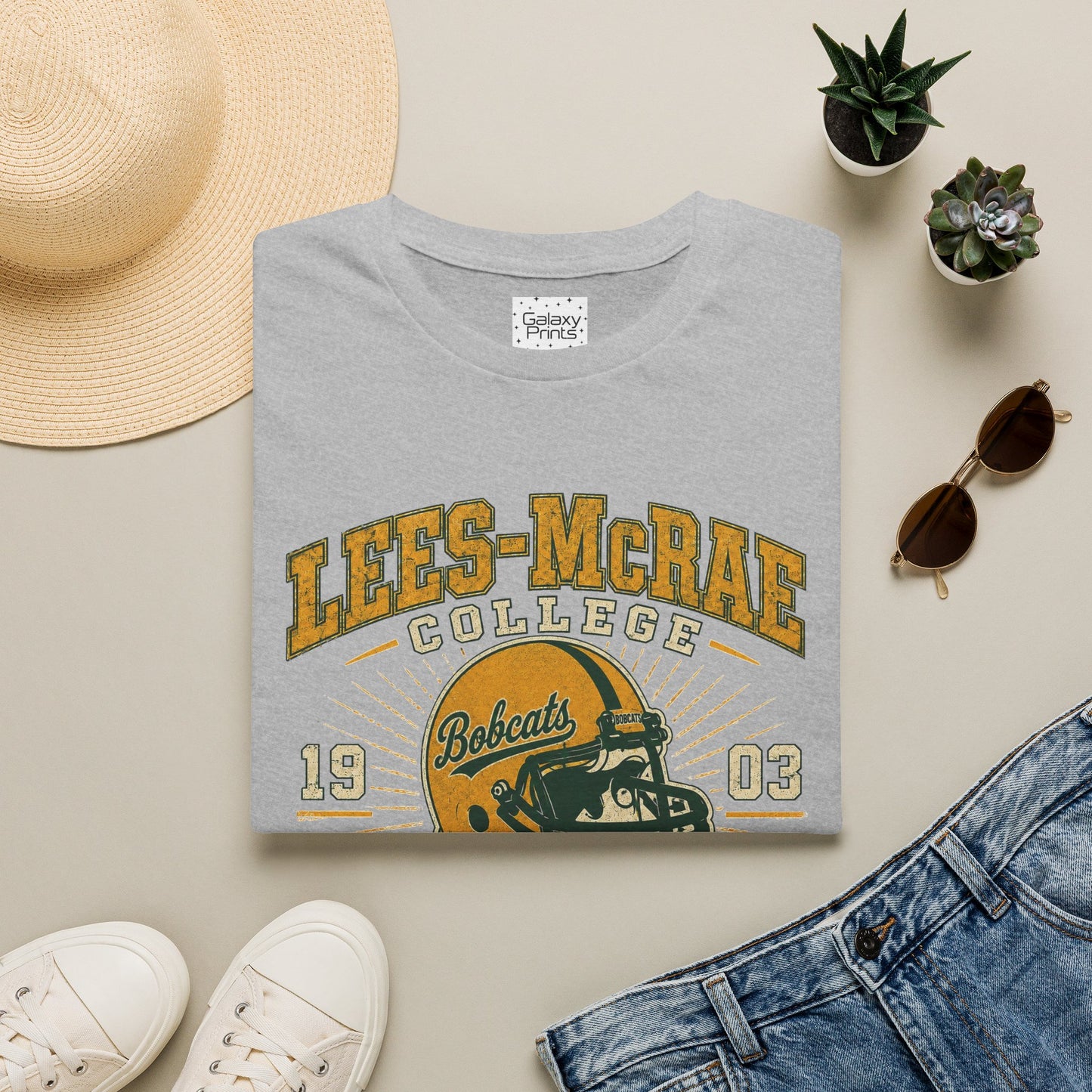 Lees-McRae College Bobcats Vintage Football T-Shirt — Forever Undefeated - The Black Hole